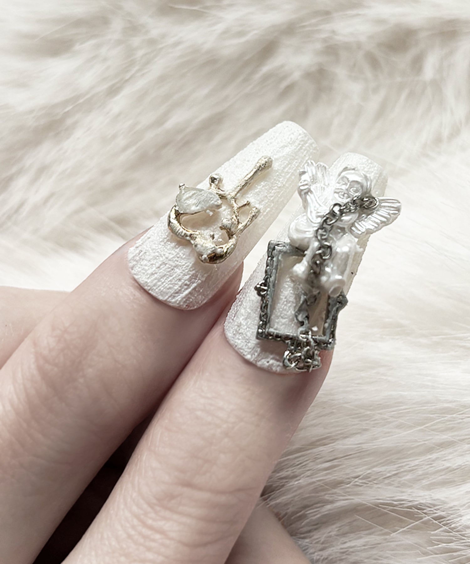 【 限定先行販売 】wishcore angel pearl white nail tips