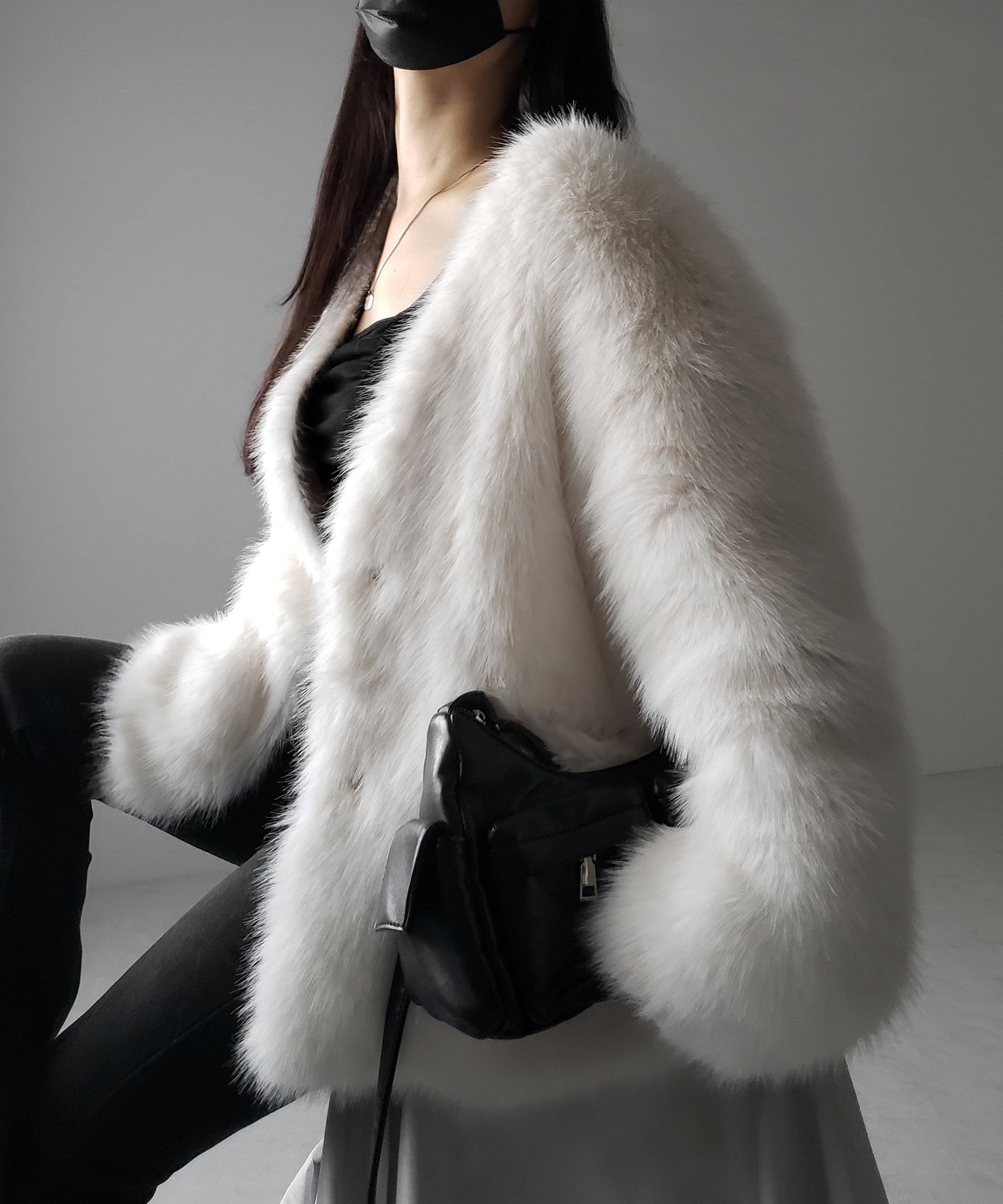 ミンクライクフェイクファーボリュームコート / mink-like fake fur volume coat