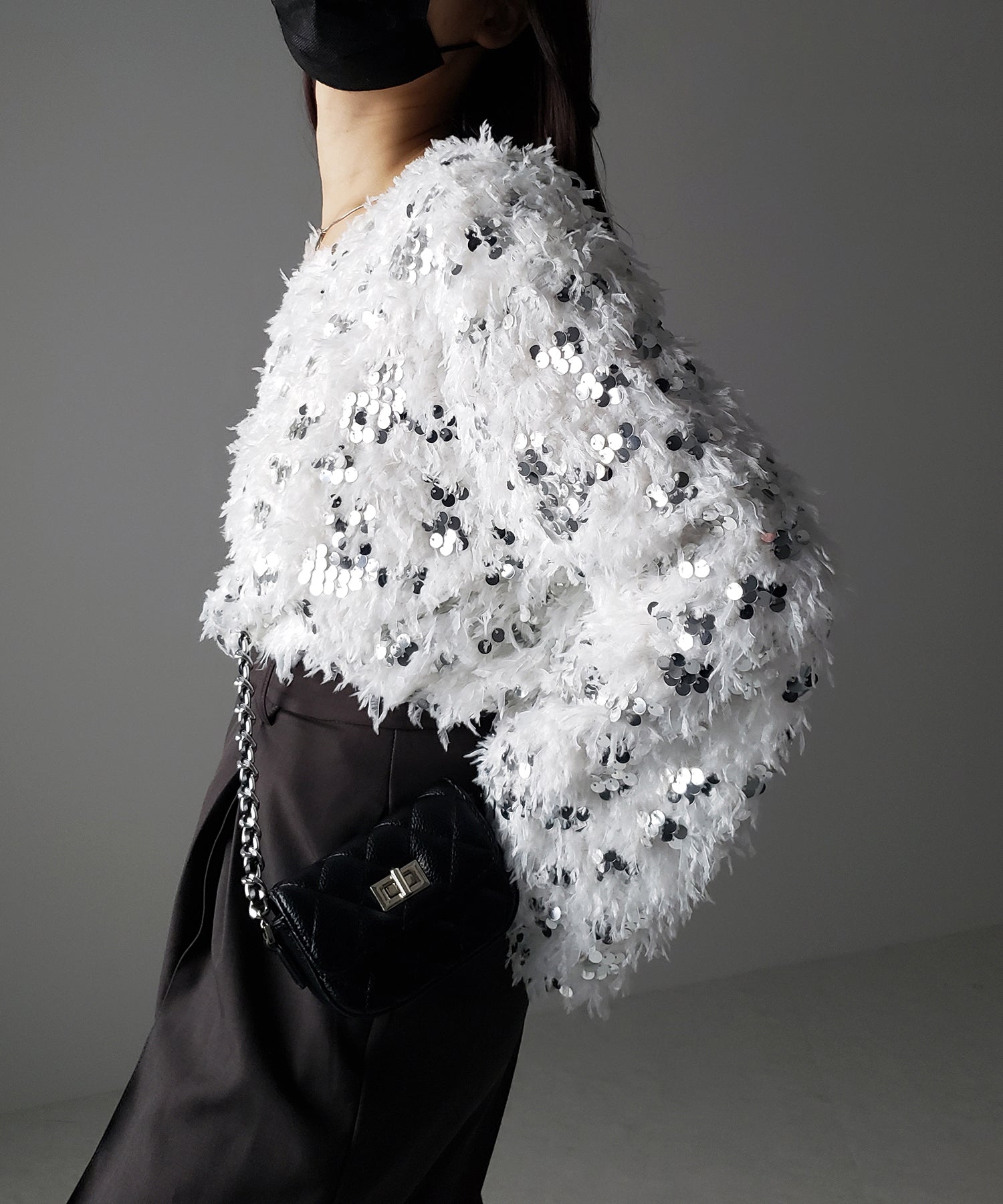 【 4color 】フェザースパングルオーバートップス/feather spangle over tops