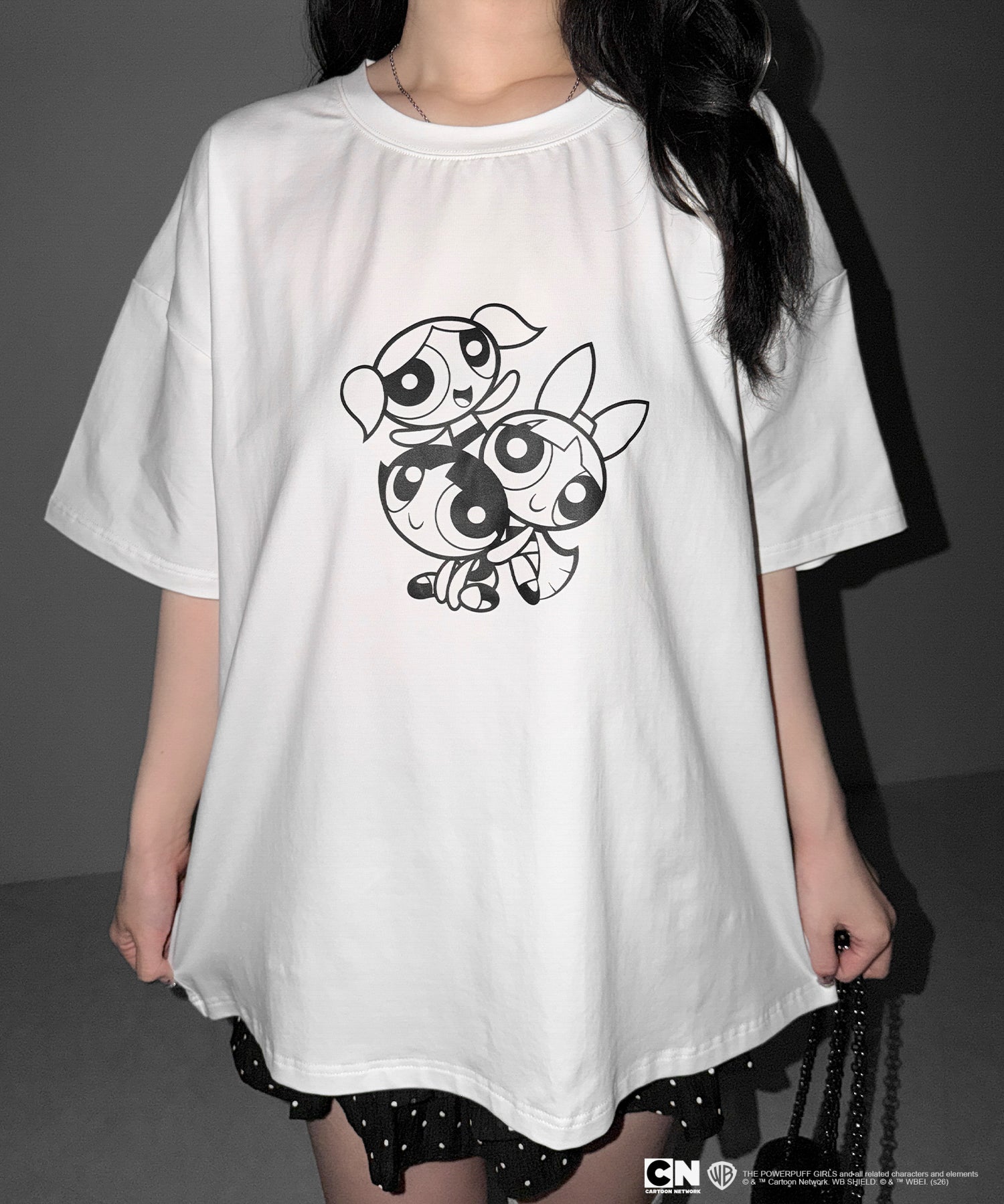 【THE POWERPUFF GIRLS】パワーパフガールズビッグプリントオーバーサイズTシャツ / big print oversize Tee【 セットアップ着用可能 】