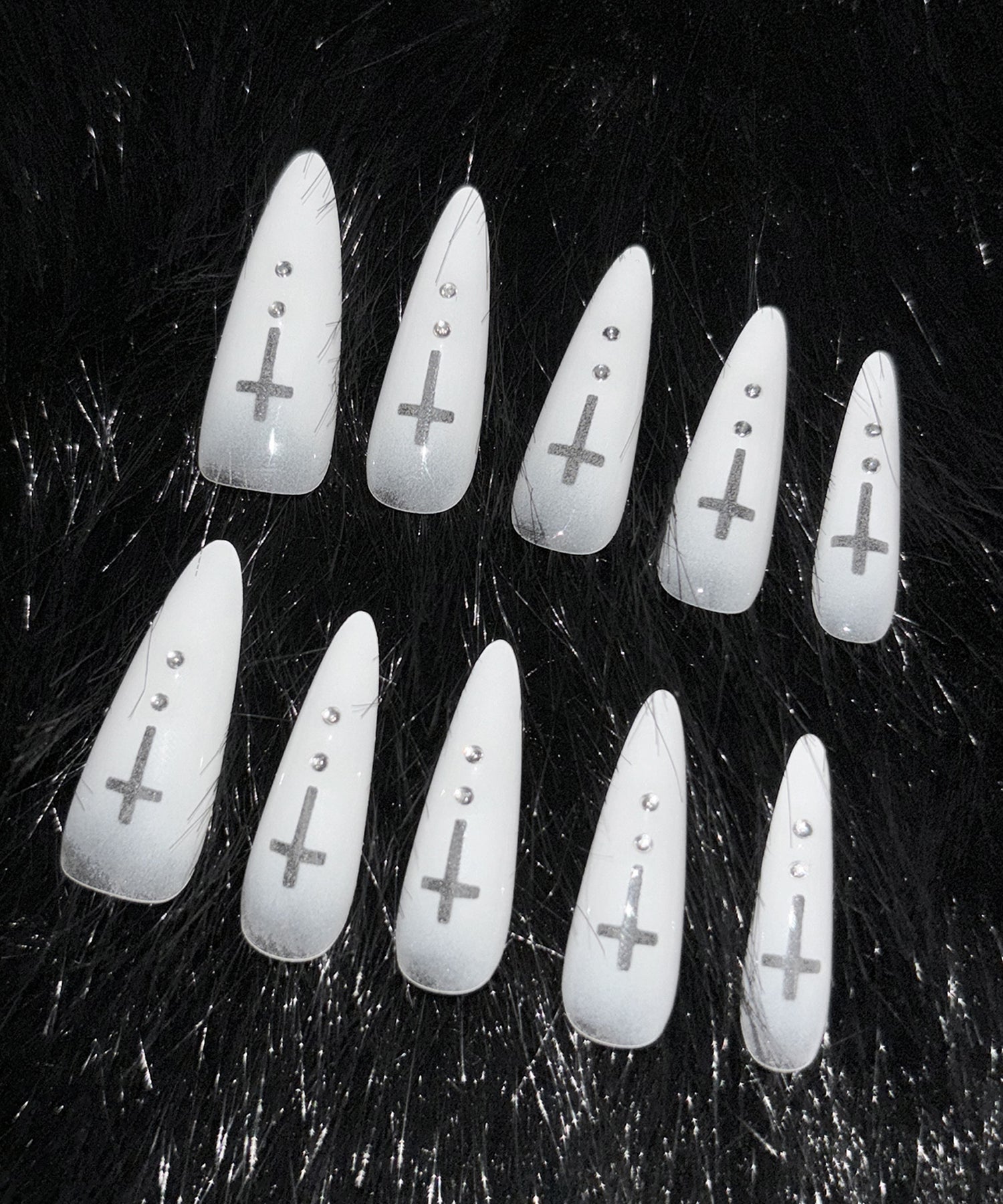 【 限定先行販売 】gradation sheer cross point long nail tips