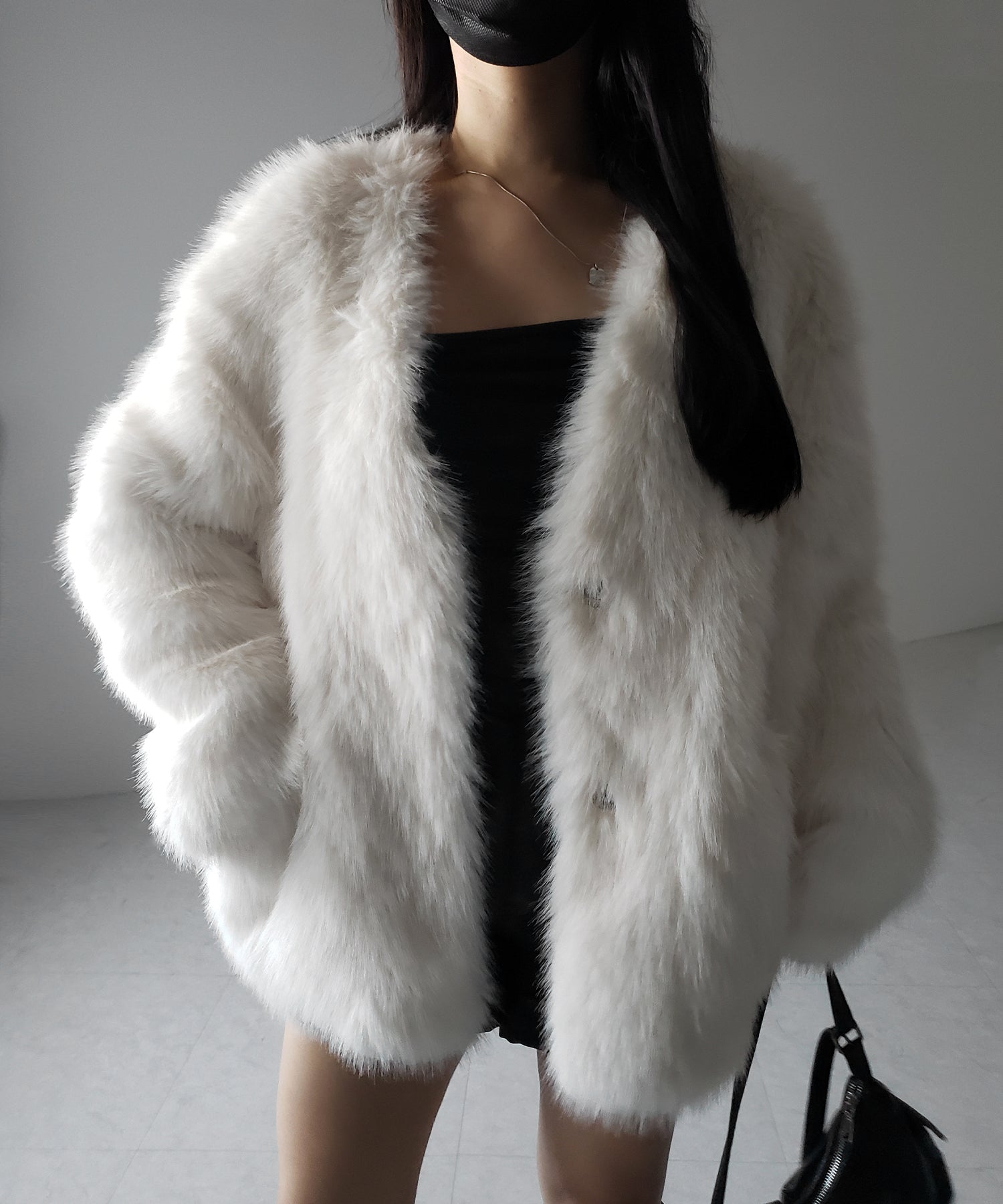 ミンクライクフェイクファーボリュームコート / mink-like fake fur volume coat