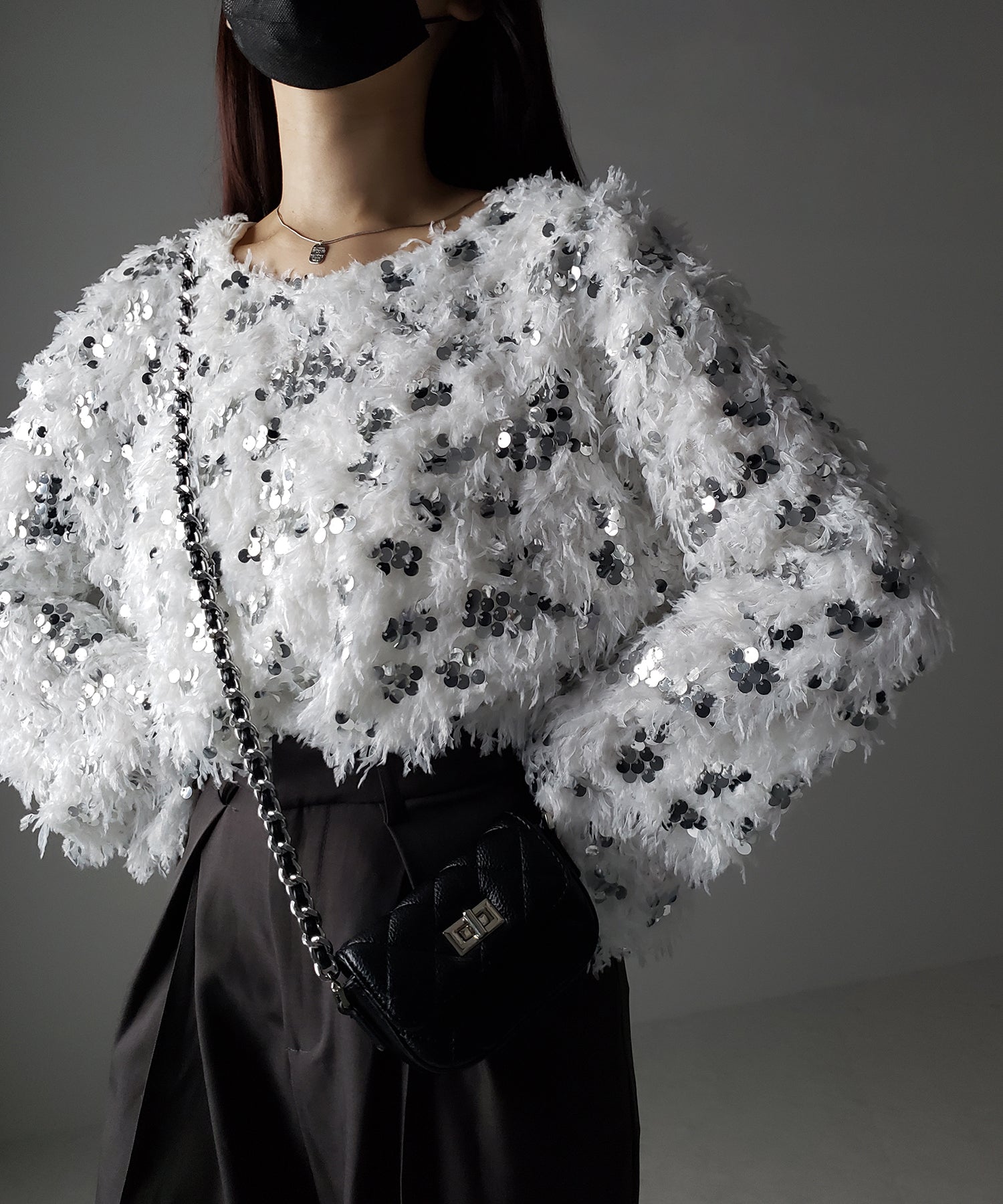 【 4color 】フェザースパングルオーバートップス/feather spangle over tops