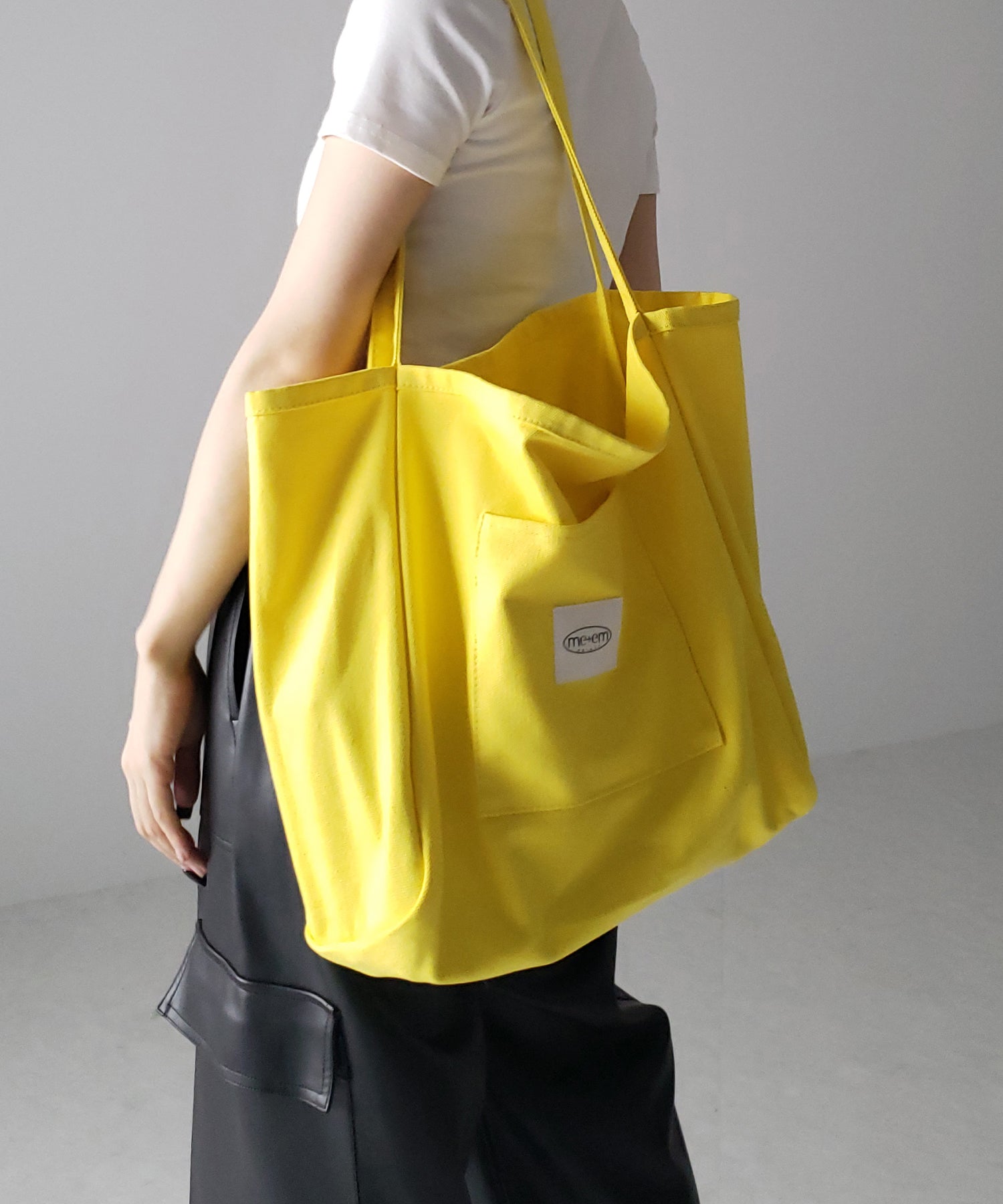 【 7color /大容量 】ミームセレクトオリジナルタグキャンバスカラートートバッグ / me+em select original tag canvas color totebag