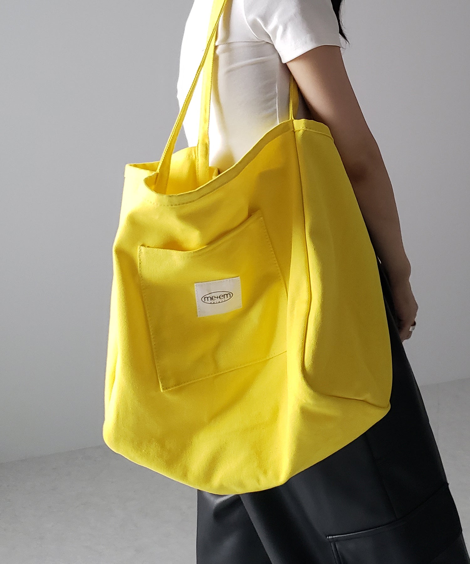 【 7color /大容量 】ミームセレクトオリジナルタグキャンバスカラートートバッグ / me+em select original tag canvas color totebag