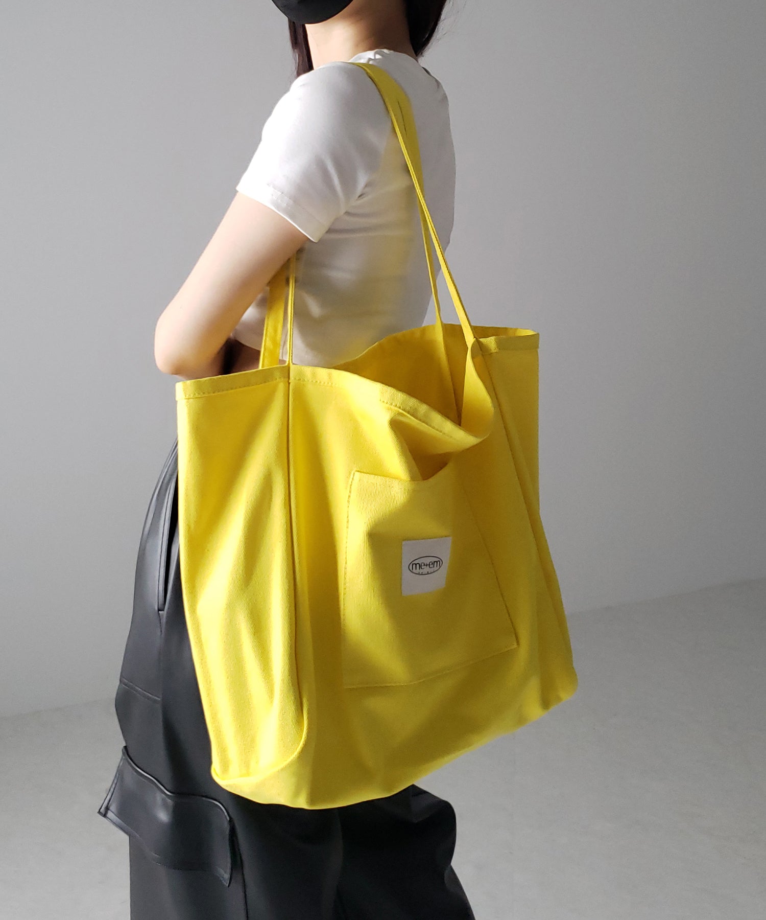 【 7color /大容量 】ミームセレクトオリジナルタグキャンバスカラートートバッグ / me+em select original tag canvas color totebag