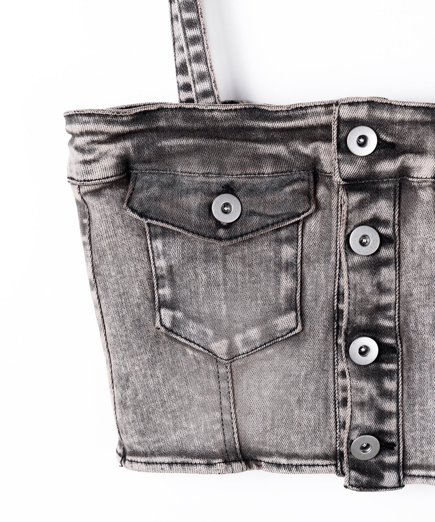 【 セットアップ 】ヴィンテージライクデニムビスチェ + ストレッチフレアデニム SET / 【 SET UP 】 vintage like denim bustier + stretch flare denim