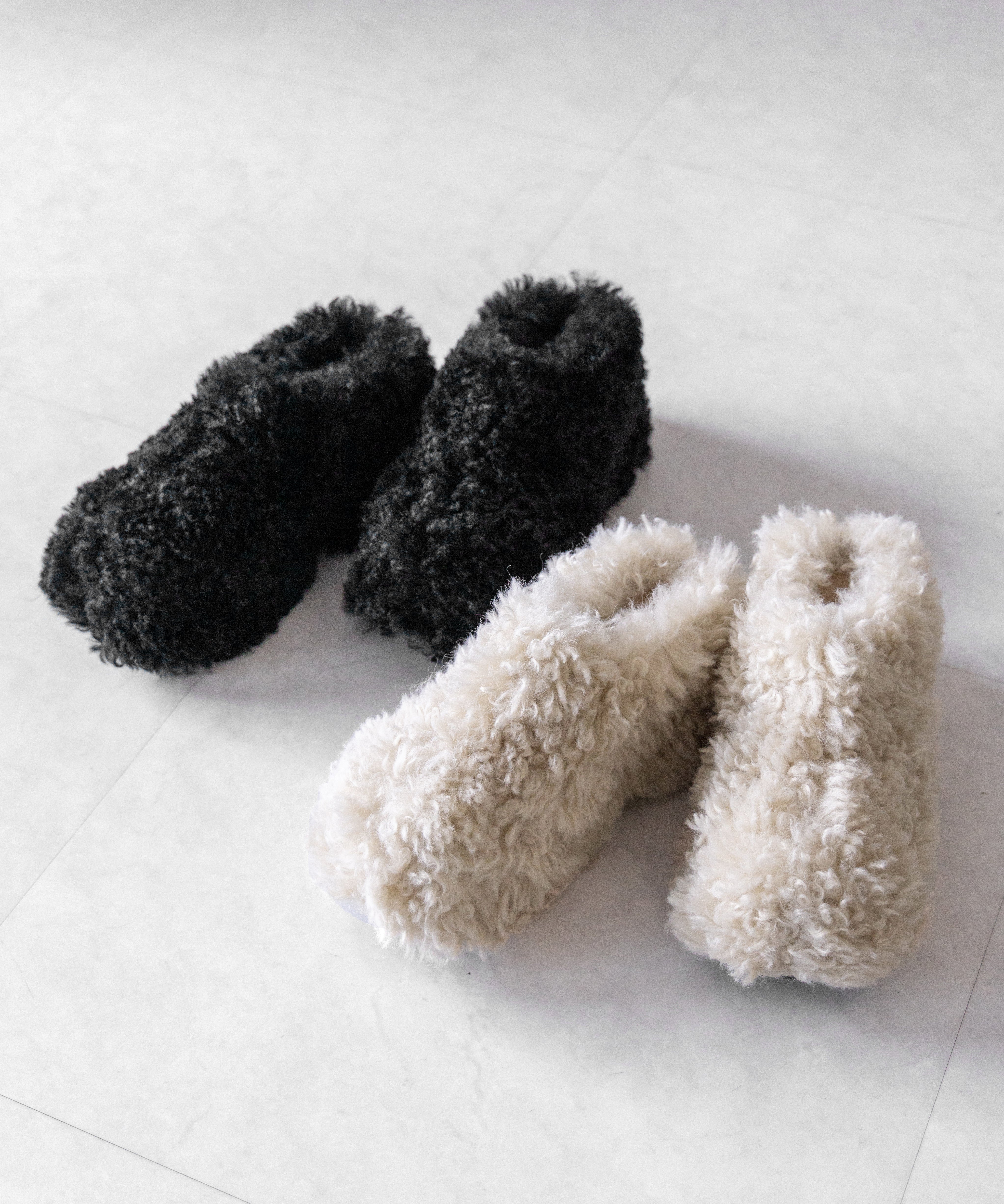 厚底テディボアサボサンダル / platform teddy boa sabo sandals