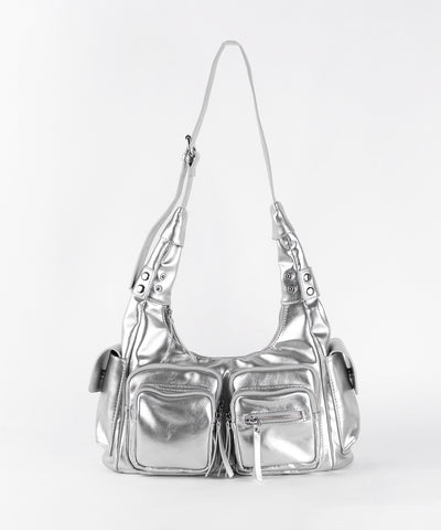 ダブルジップアウトポケットヴィンテージボストンショルダーバッグ / double zip out pocket vintage boston shoulder bag