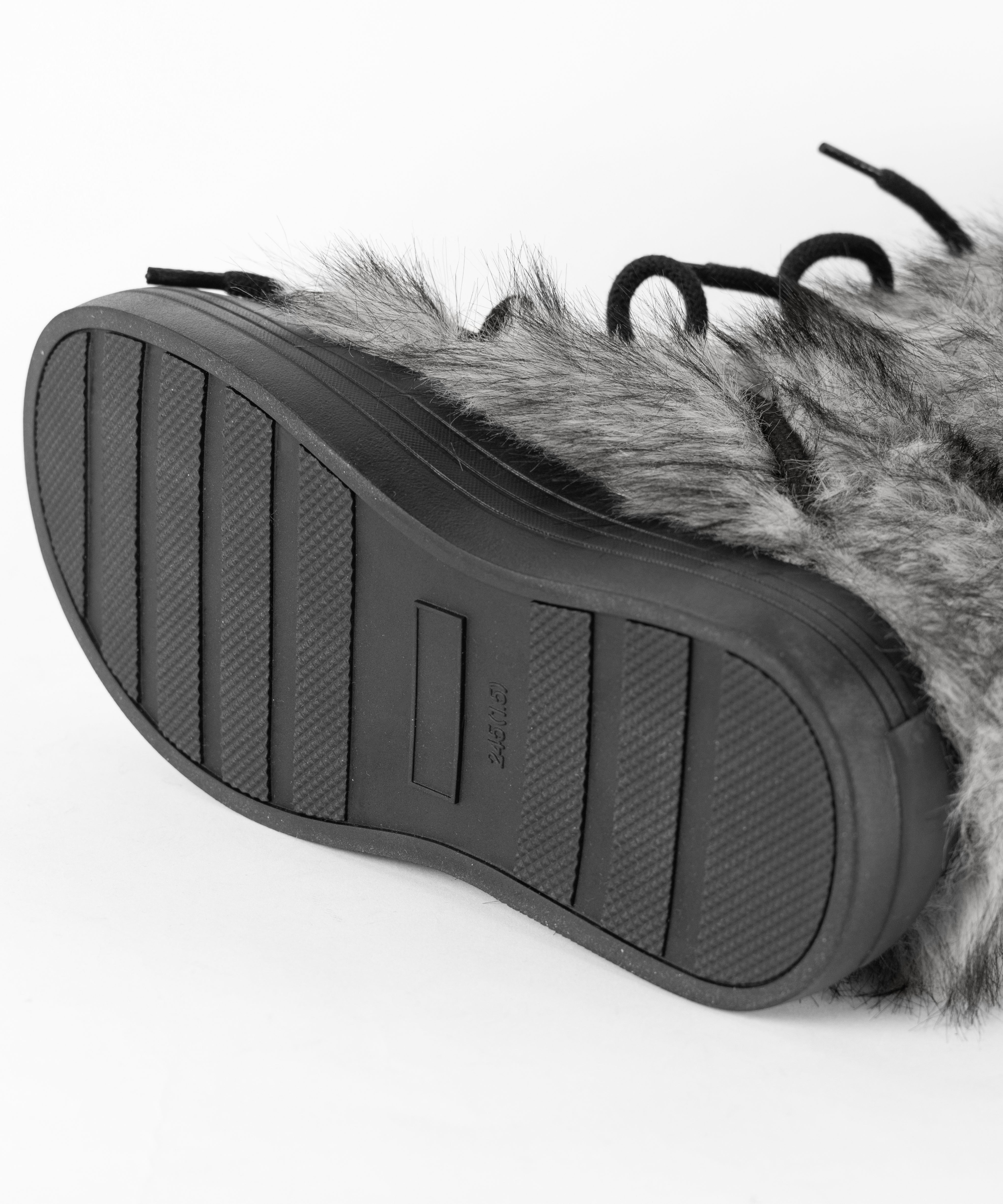 ボリュームフェイクファーレースアップロングブーツ / volume fake fur laceup long boots