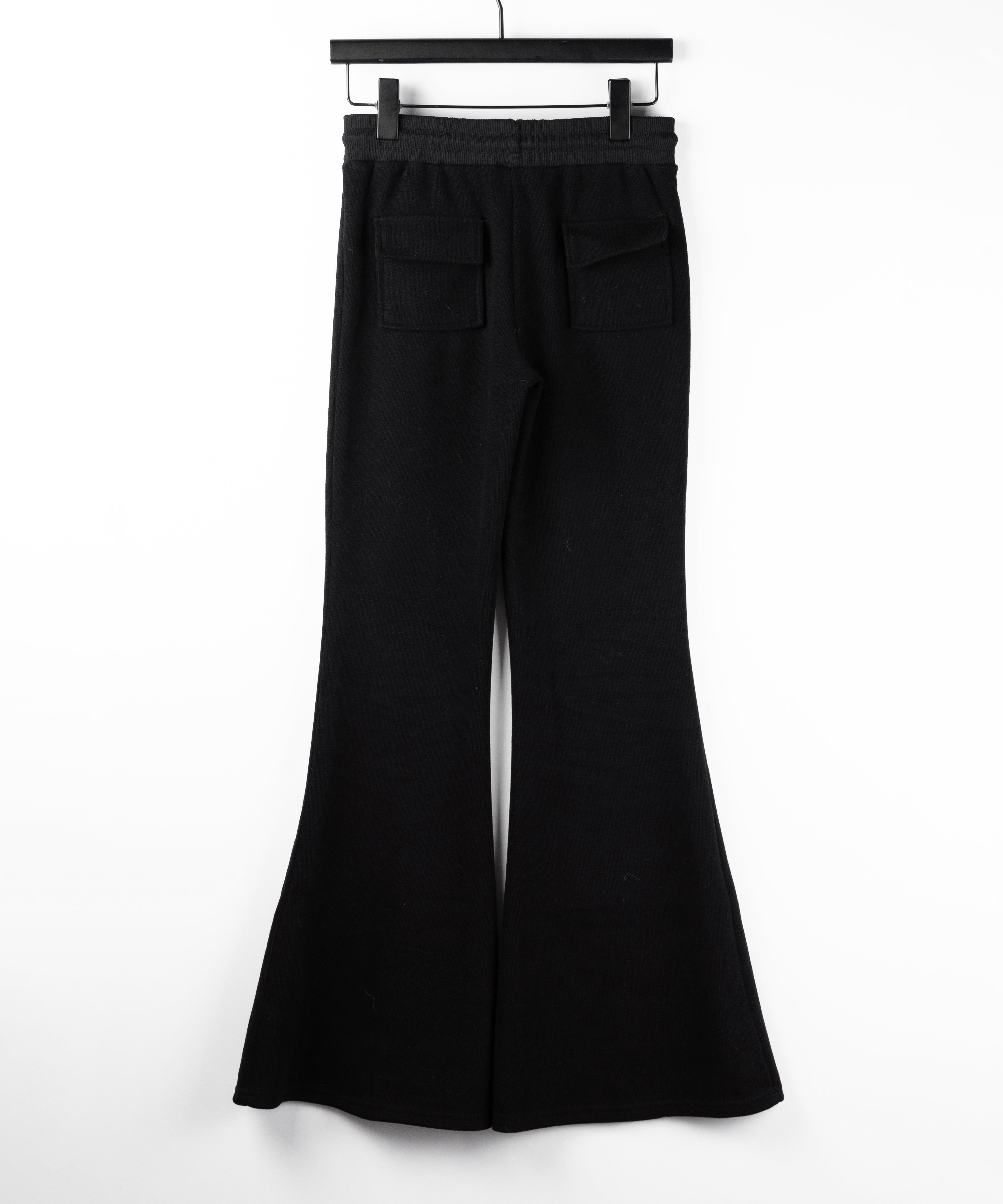 【 セットアップ 】ファーフードショートパーカー&スウェットフレアパンツ / Fur short hoodie & sweat flare pants SETUP