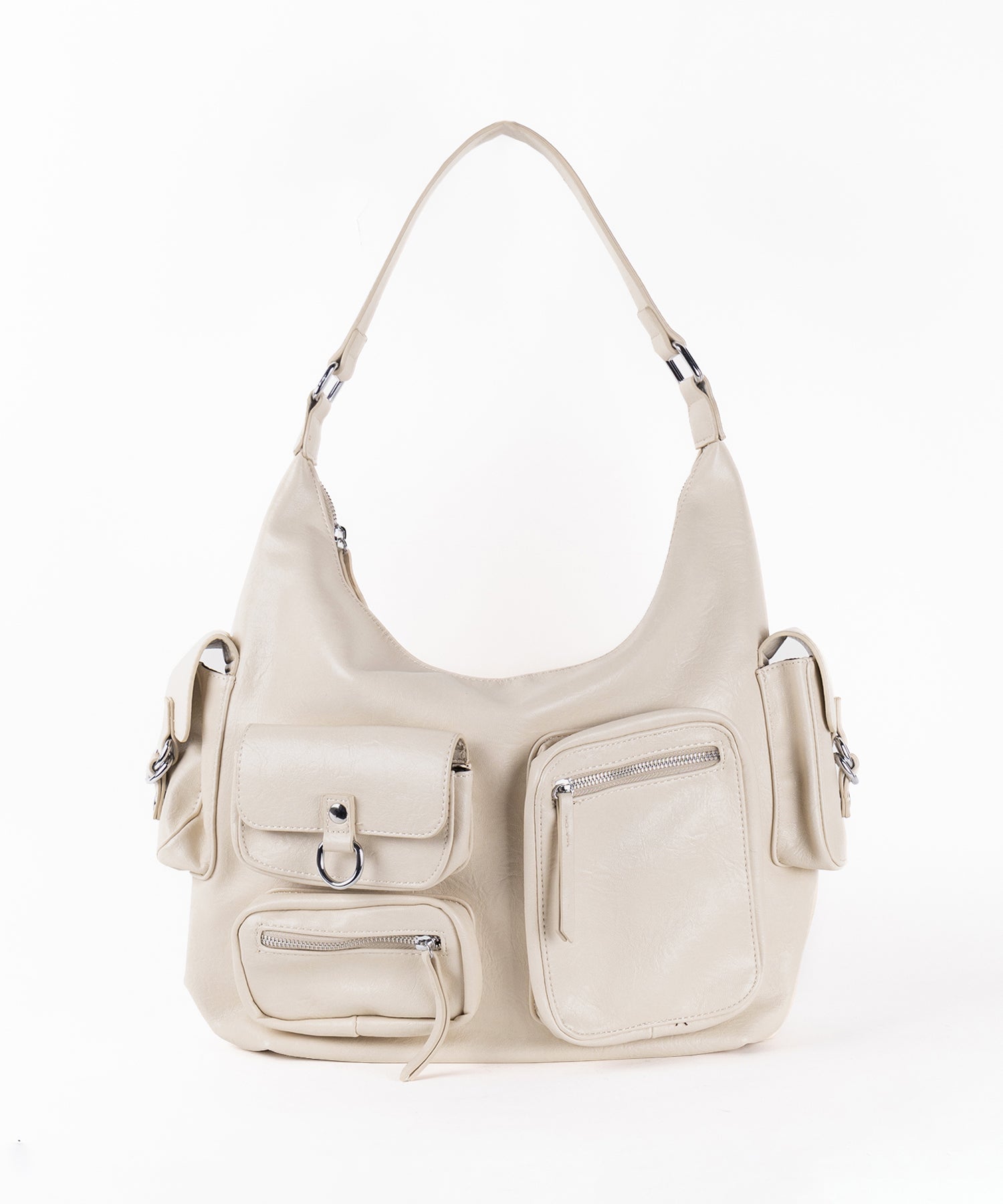 5アウトポケットマットヴィンテージワンハンドルショルダーバッグ / 5 out pocket matte vintage one handle shoulder bag