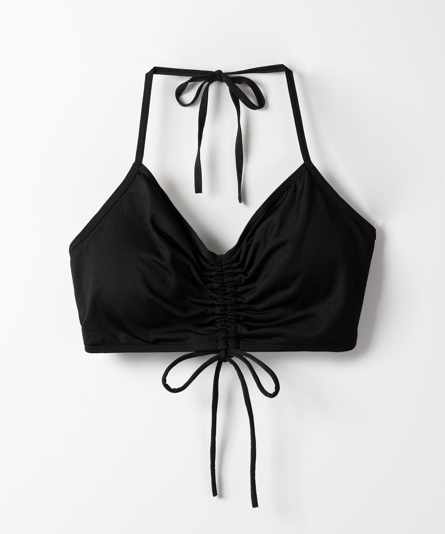【 レディース水着/3点セット 】シアートップス付き フロントリボンホルターネックハイウエストビキニ / sheer tops set front ribbon halter neck high waist bikini