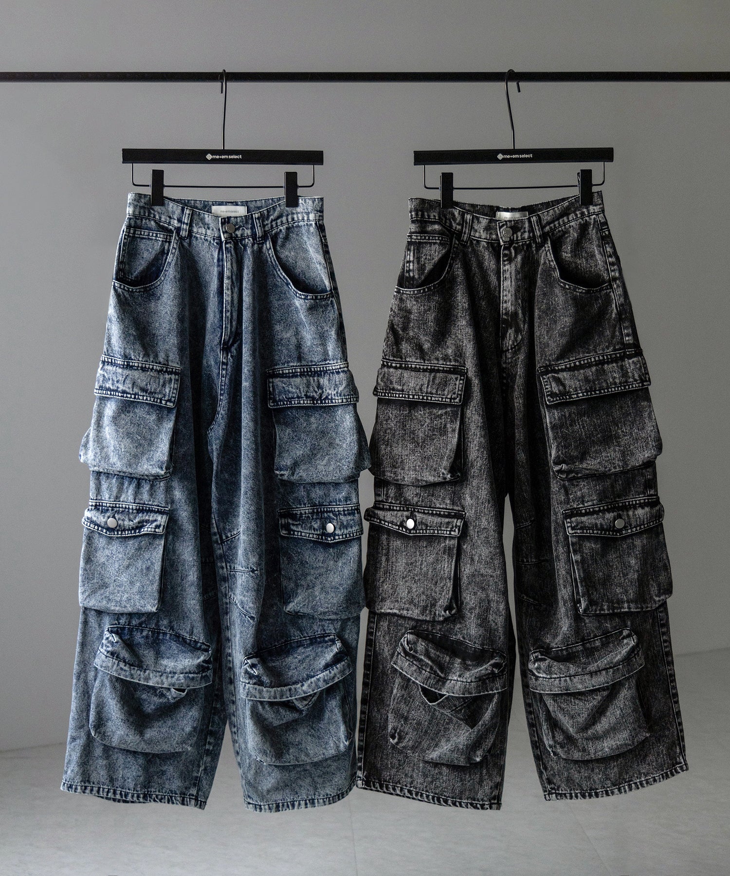 【 デニムセットアップ着用可能 】ヴィンテージケミカルブリーチヘビーワイドカーゴデニム / vintage chemical bleach heavy wide cargo denim