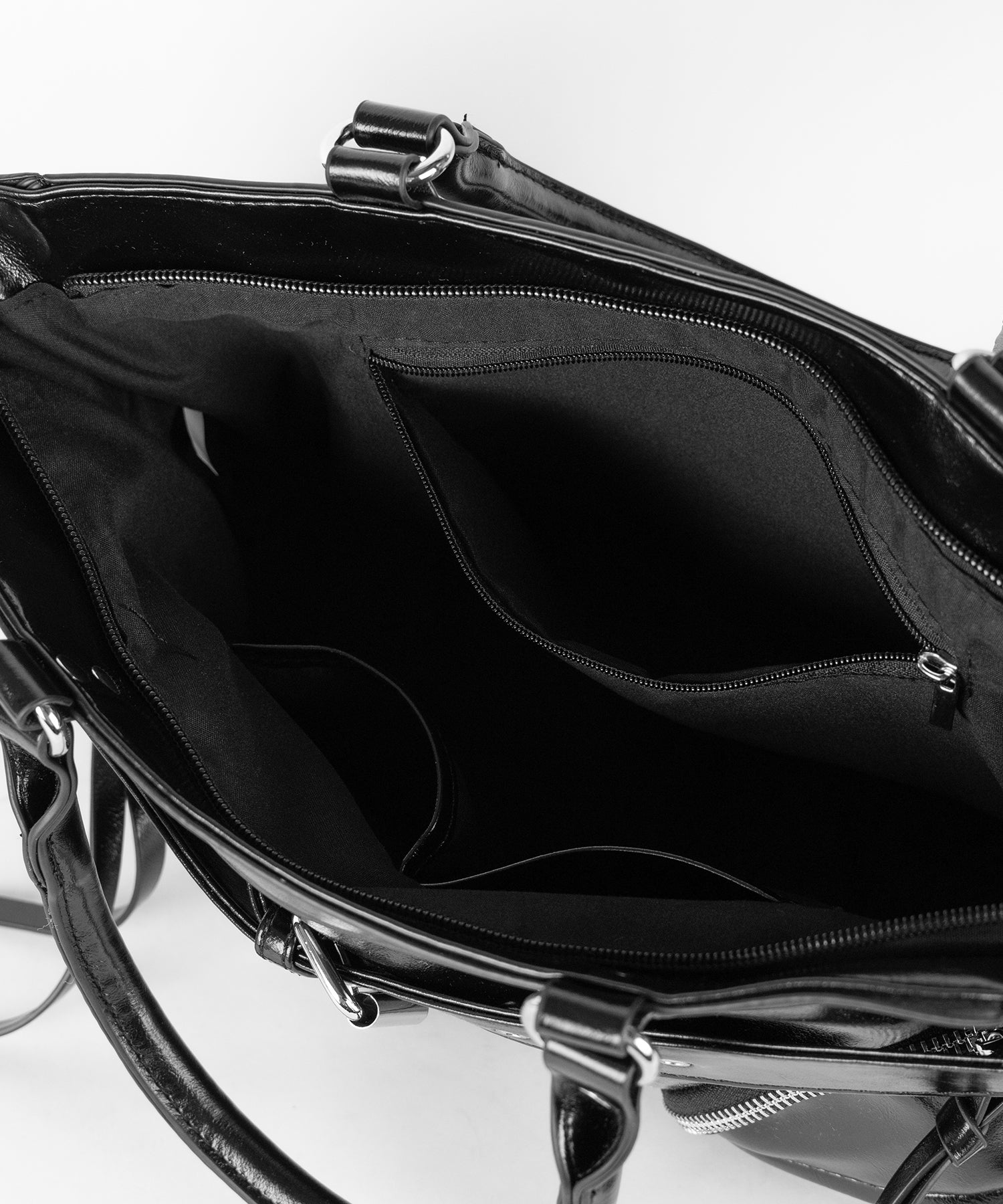 【ショルダーにできる2WAY】 ベルテッドダブルジップポケットショルダーバッグ/ belted double zip pocket shoulder bag