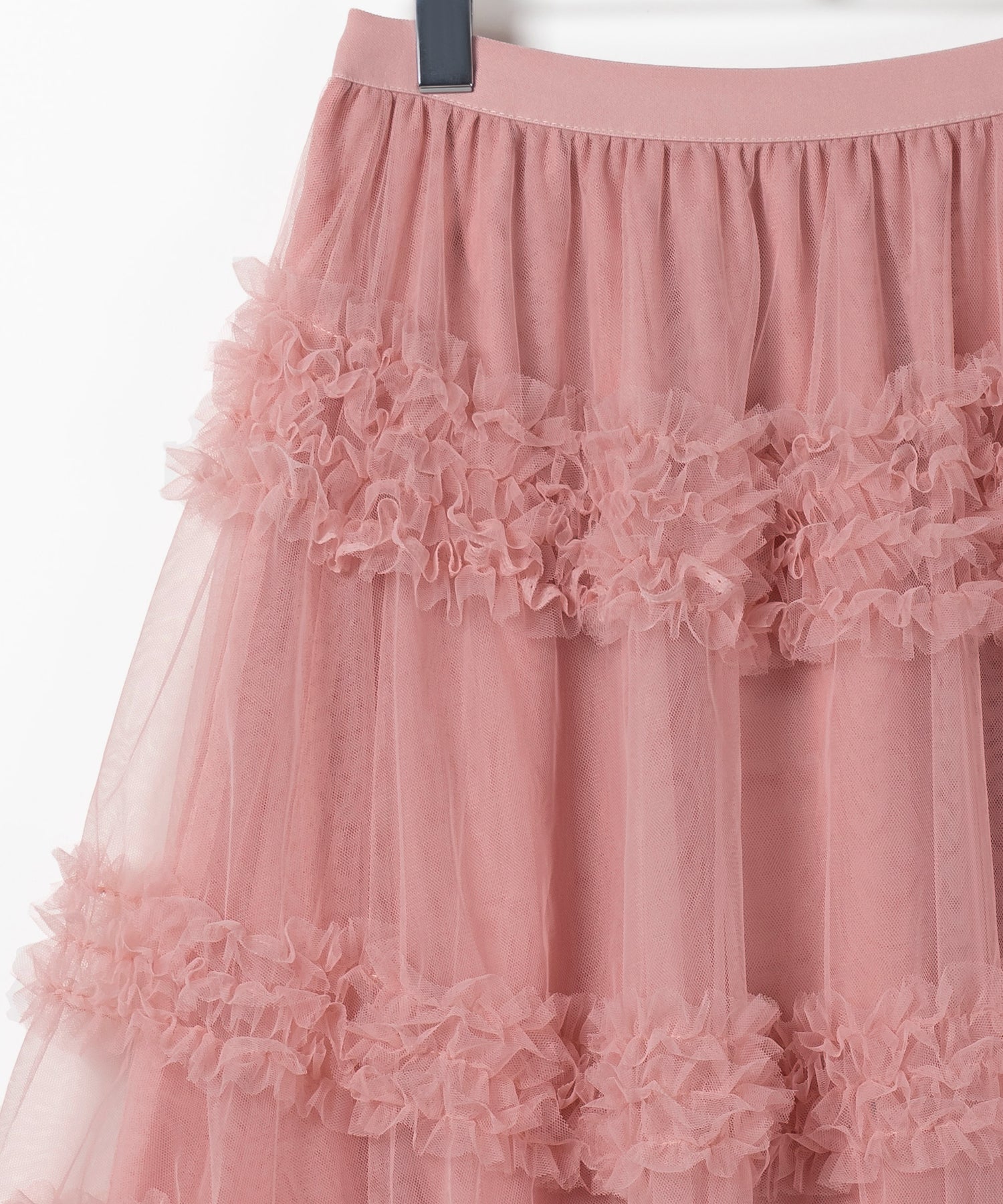 シアーフリルレイヤードボリュームチュールスカート