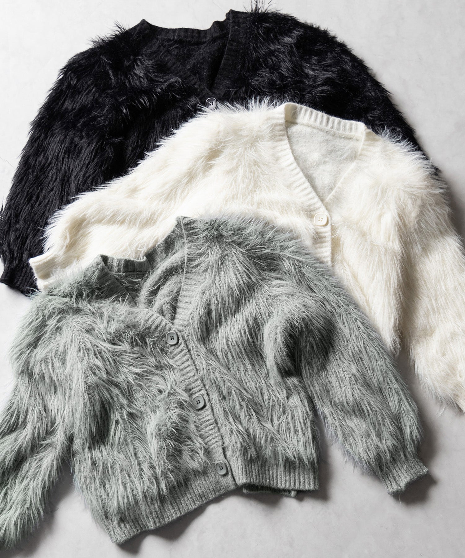 ファームードシャギーニットカーディガン