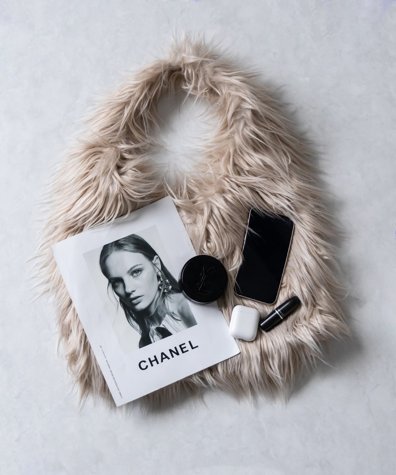 【 5color 】シャギーファーワンハンドルショルダーバッグ / shaggy fur onehandle shoulder bag
