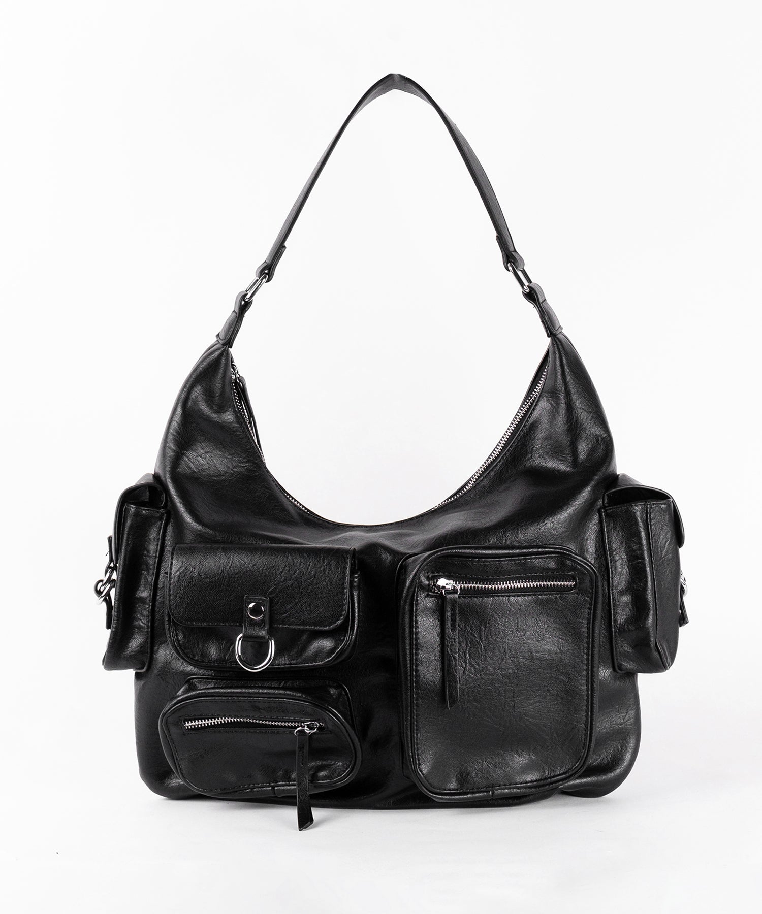 5アウトポケットマットヴィンテージワンハンドルショルダーバッグ / 5 out pocket matte vintage one handle shoulder bag