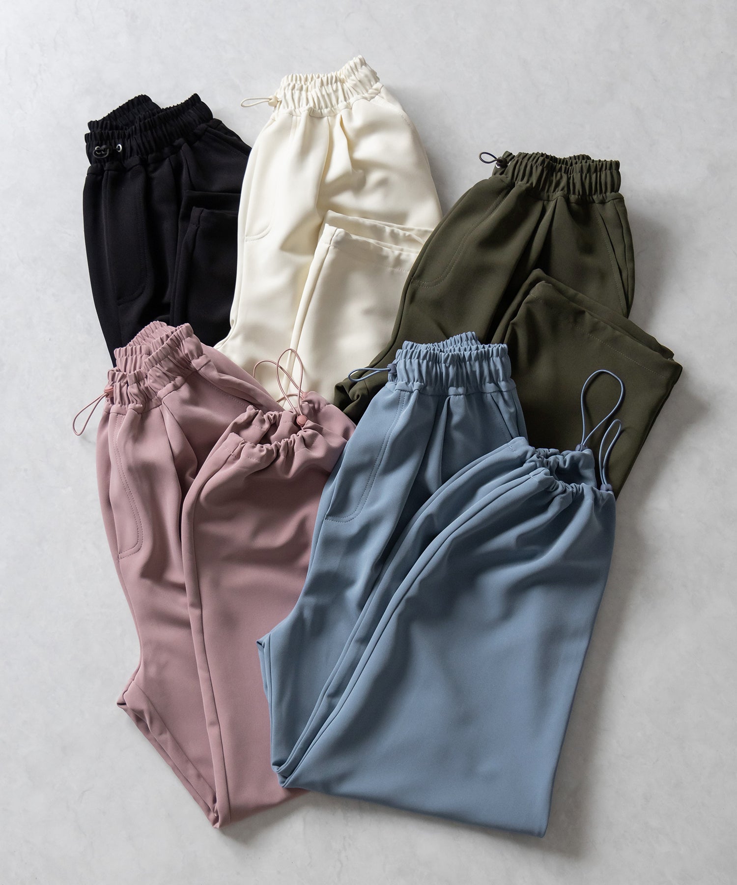 【 4size/6color 】2WAYドロストタックギャザーバルーンワイドパンツ