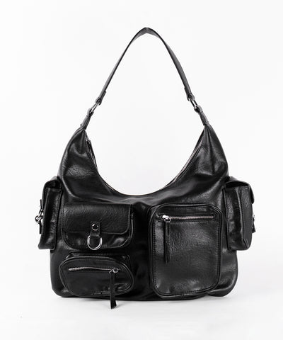 5アウトポケットマットヴィンテージワンハンドルショルダーバッグ / 5 out pocket matte vintage one handle shoulder bag