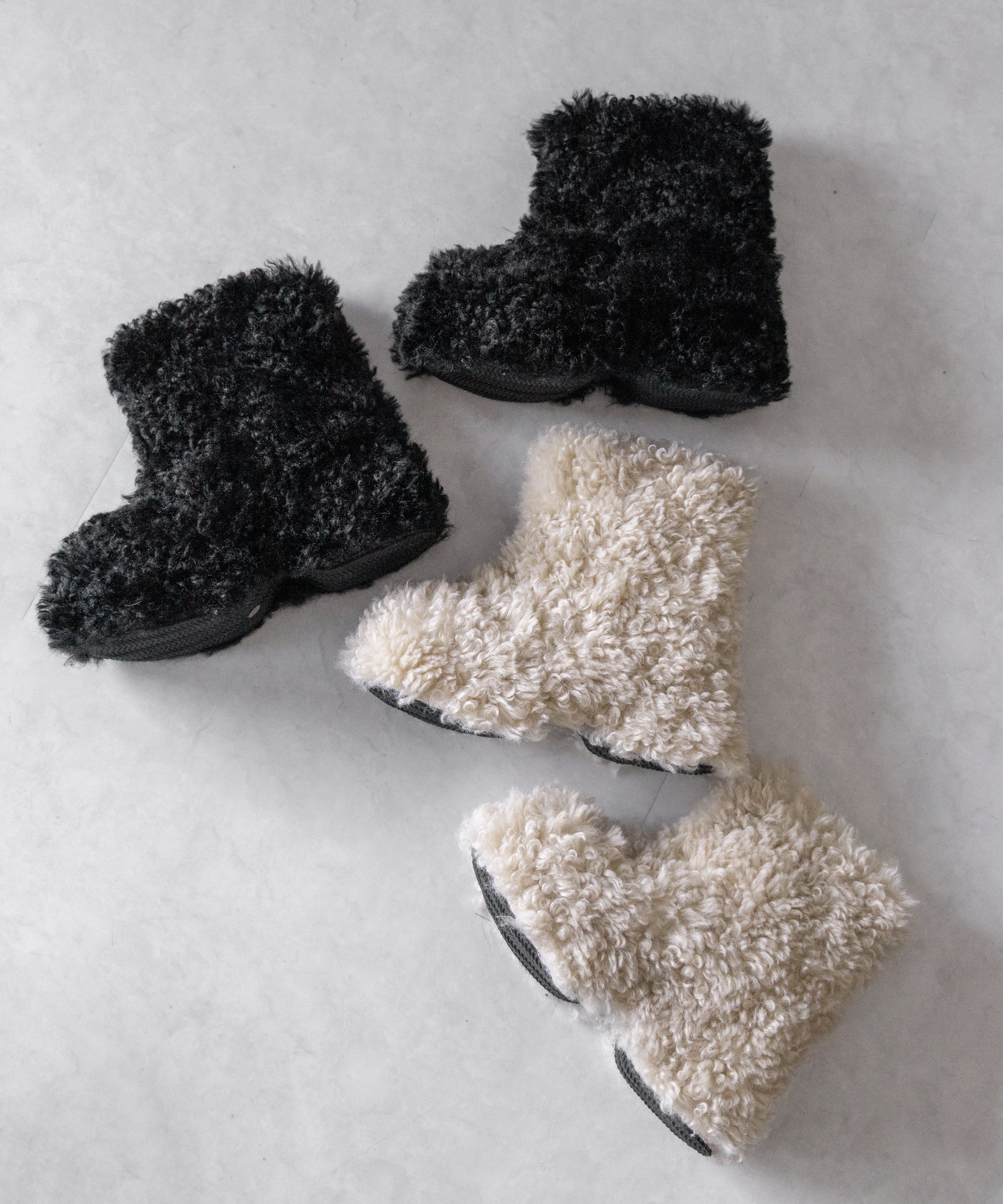 厚底テディボアショートブーツ / platform teddy boa short boots
