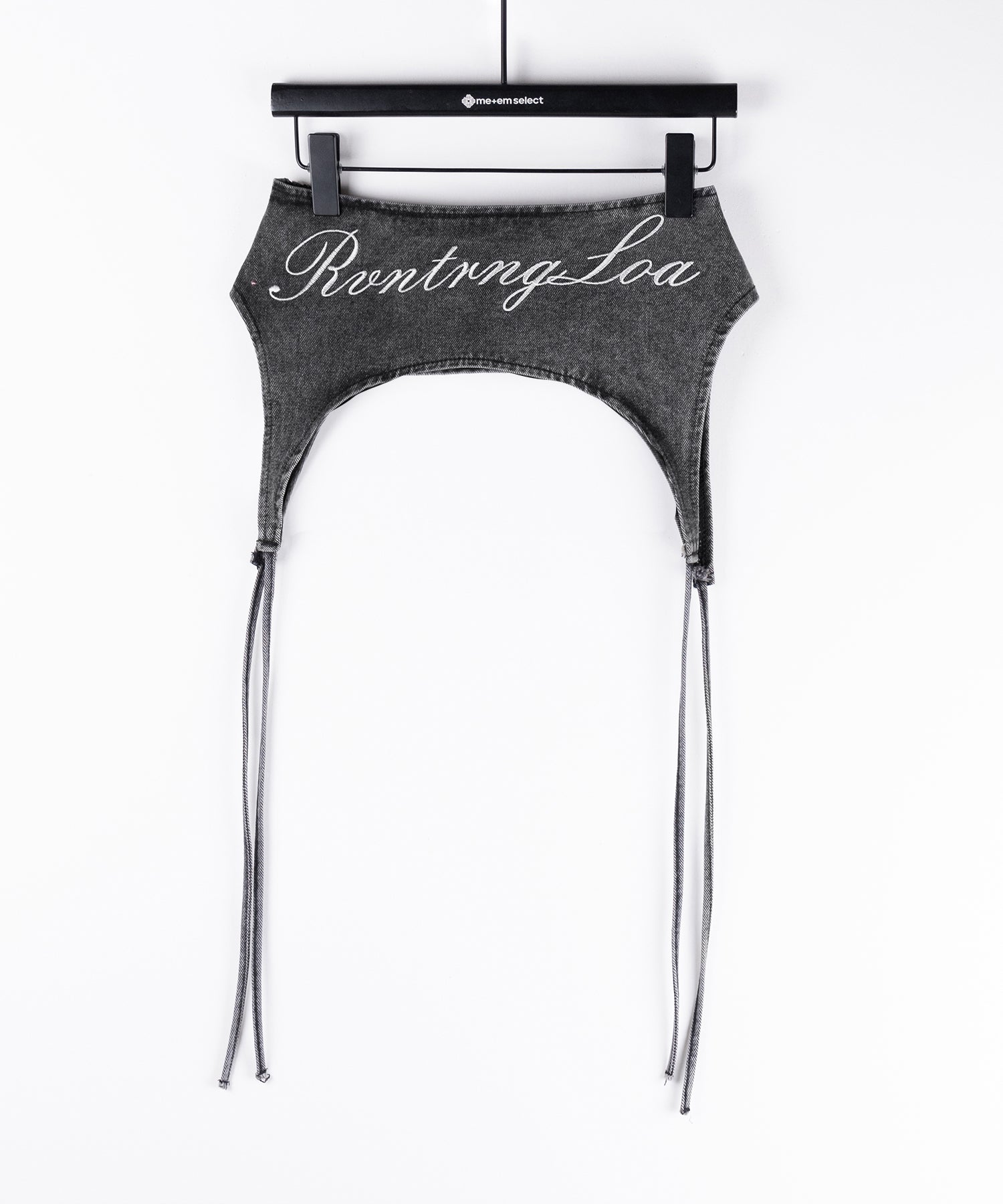 【 2WAY 】レタリングロゴ刺繍ガーターヴィンテージワイドデニム / lettering logo embroidery garter vintage wide denim