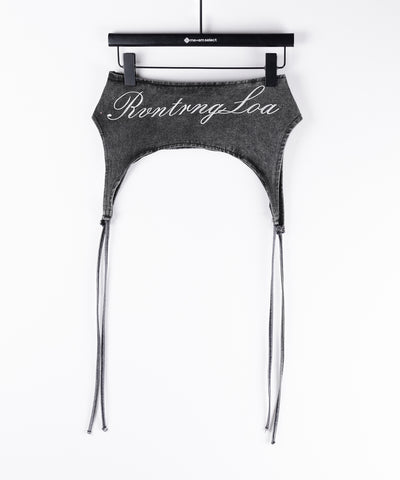【 2WAY 】レタリングロゴ刺繍ガーターヴィンテージワイドデニム / lettering logo embroidery garter vintage wide denim