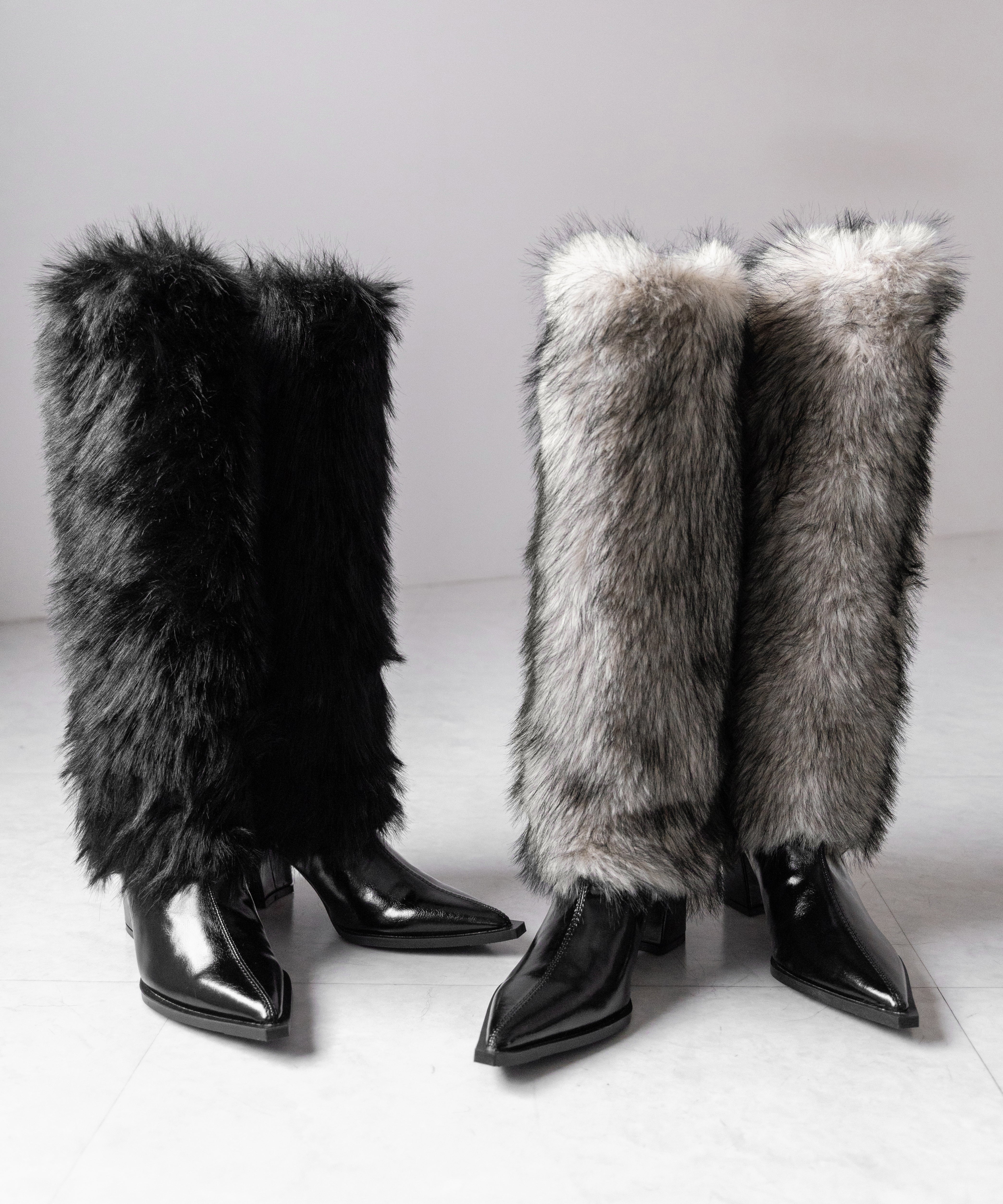 ミックスフェイクファーロングカバーブーツ / mix fake fur long cover boots