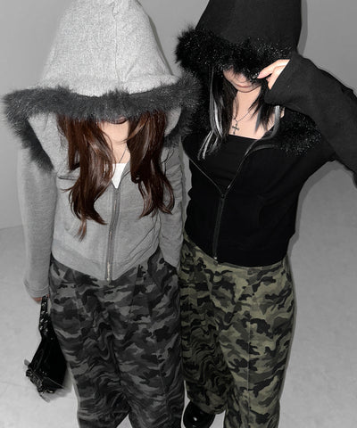 ダブルタックヴィンテージカモフラージュワイドパンツ / double tuck vintage camouflage wide pants