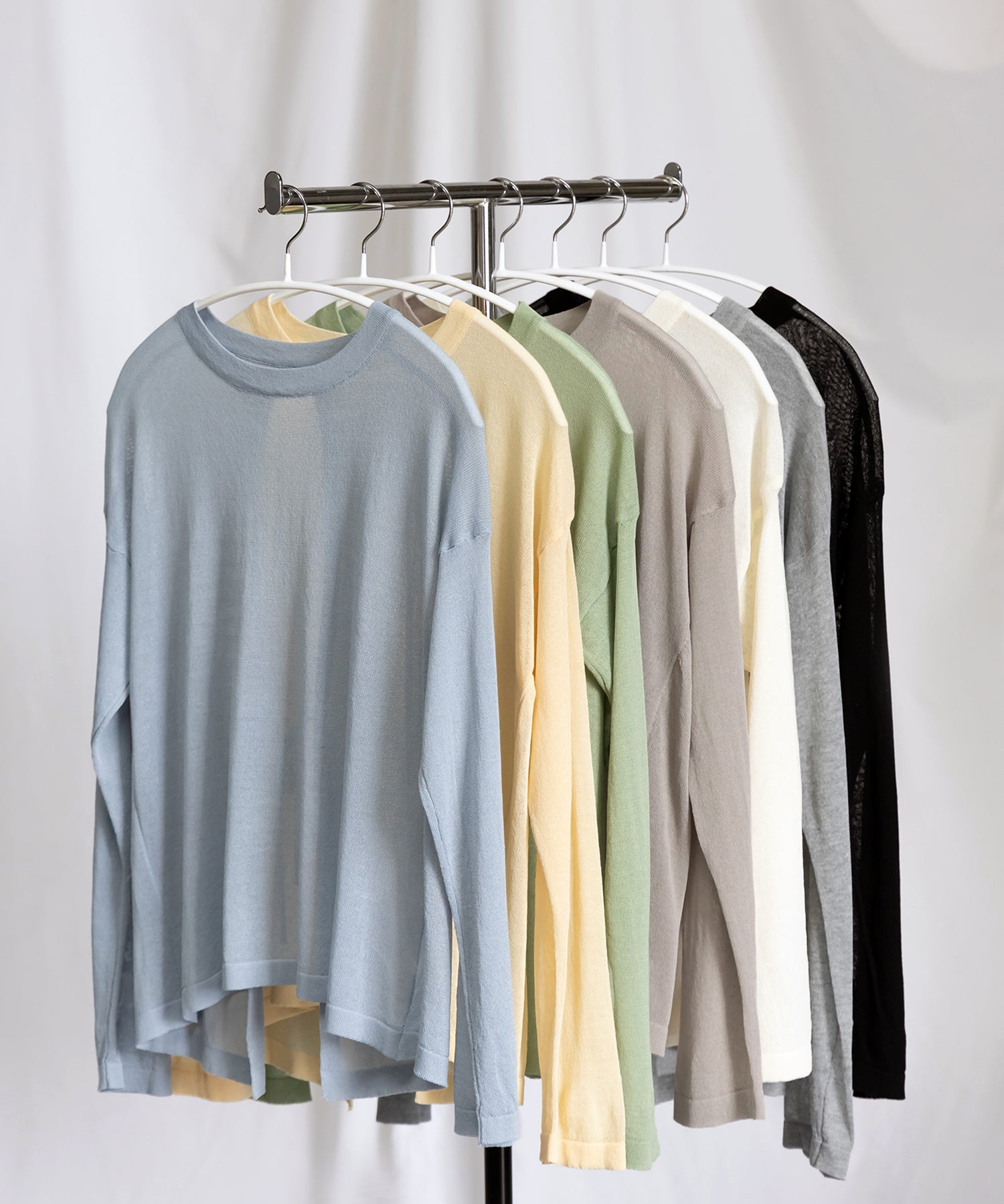 【 選べる7color 】ニュアンスカラーバックスリットオーバーシアーニット / nuance color back slit over sheer knit