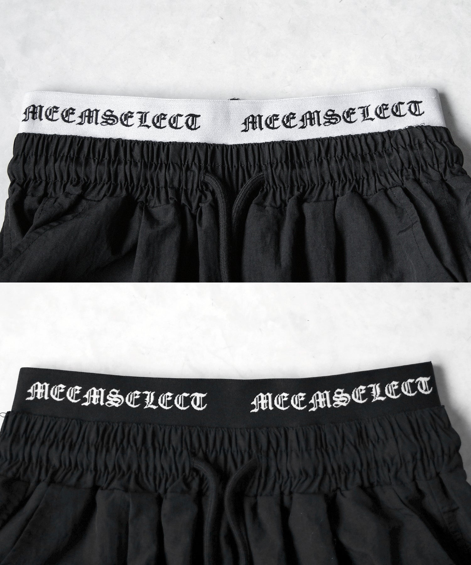 【 2color / 裾絞り可能 】ウエストロゴナイロンライクワッシャーワイドパンツ / waist logo nylon-like washer wide pants