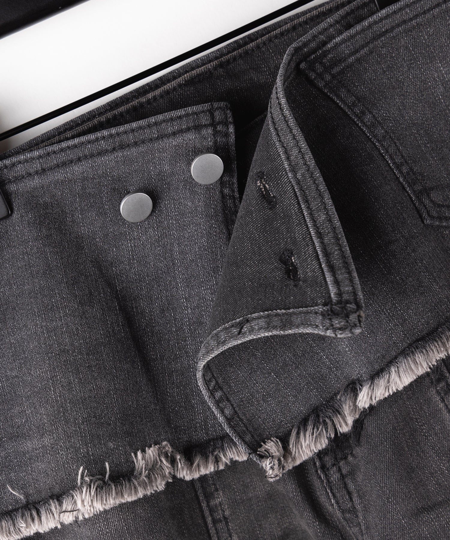 【 2color / 4size 】ストラップリボンヴィンテージストレッチフレアデニム / strap ribbon vintage stretch flare denim