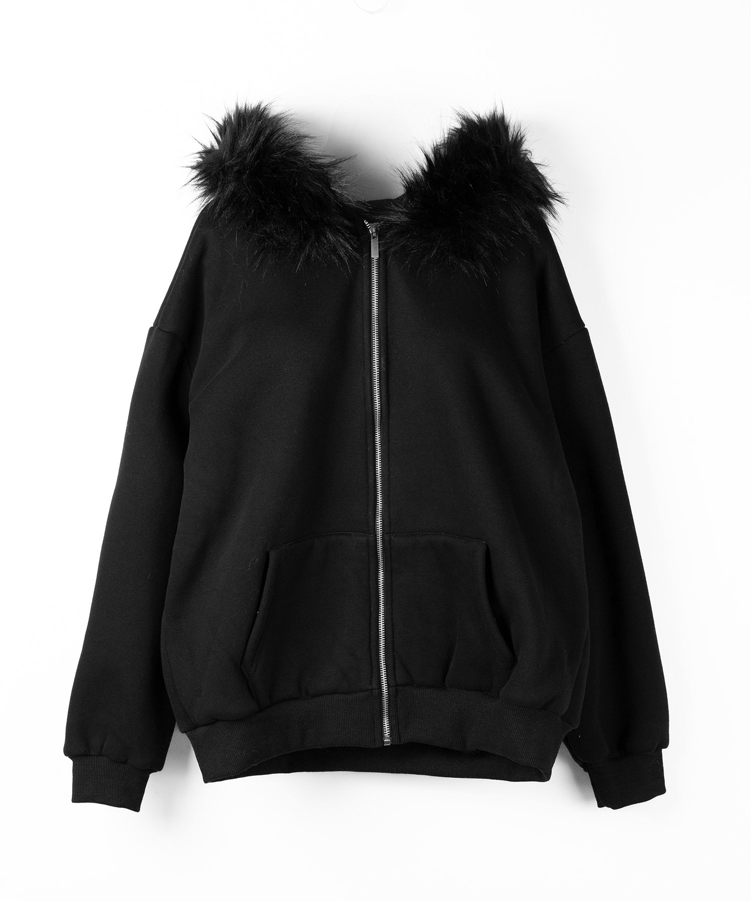 【 セットアップ 】裏起毛ファーフードオーバージップパーカー&スウェットショートパンツ / Urakimo fur over zip hoodie & sweat short pants SETUP