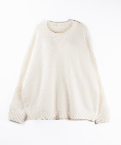 【 ニットセットアップ 】フラッフィーオーバーサイズニット + ニットショートパンツ SET / fluffy over size knit + knit short pants SET