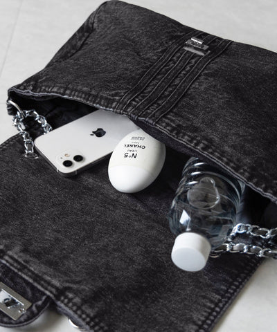 センターラインウォッシュデニムショルダーバッグ / centerline washed denim shoulder bag