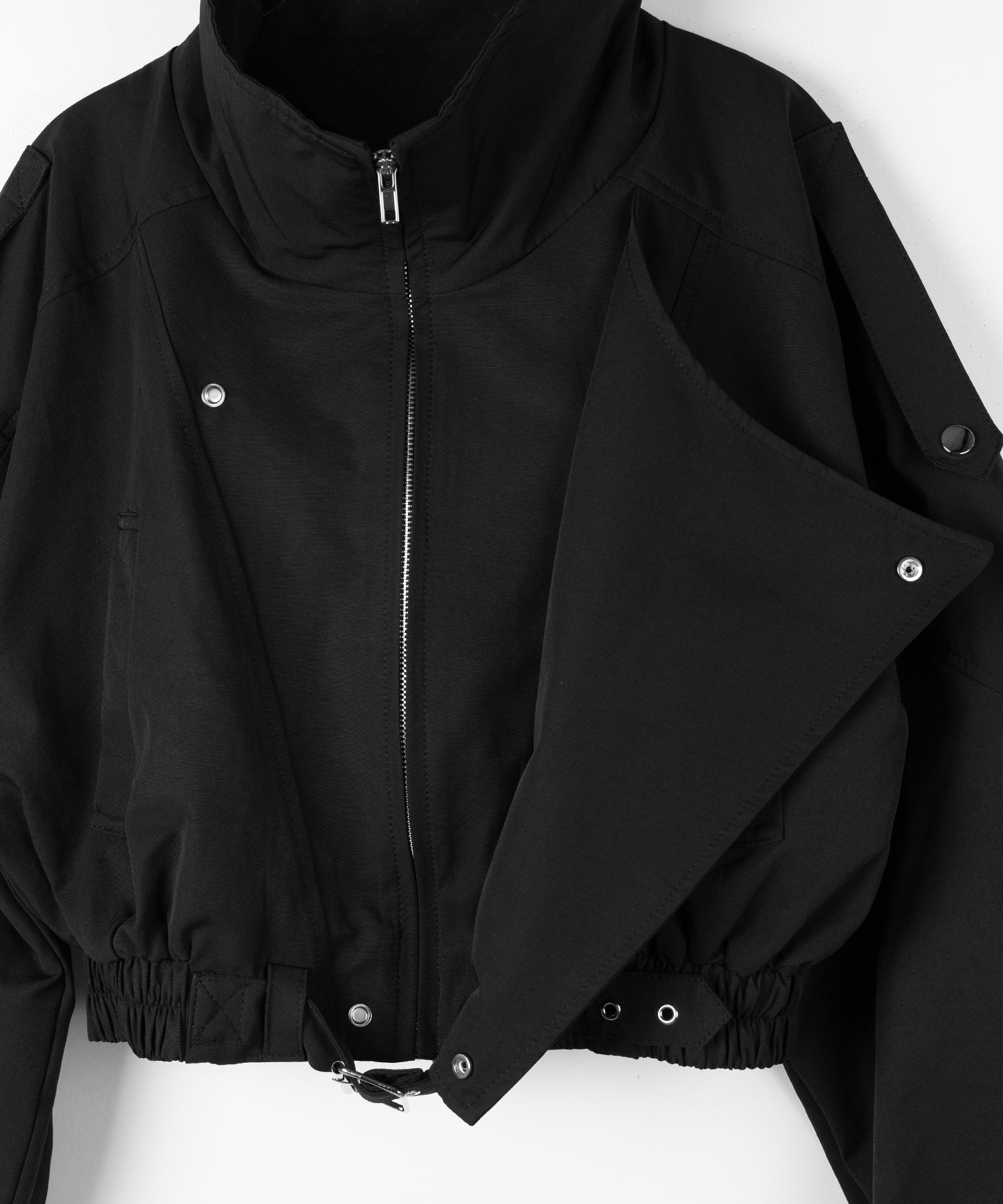 レタリングバックロゴスタンドカラーショートブルゾン / lettering back logo stand collar short blouson