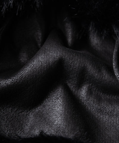 スタンドカラーフェイクファークロップドコート / stand collar fake fur cropped coat