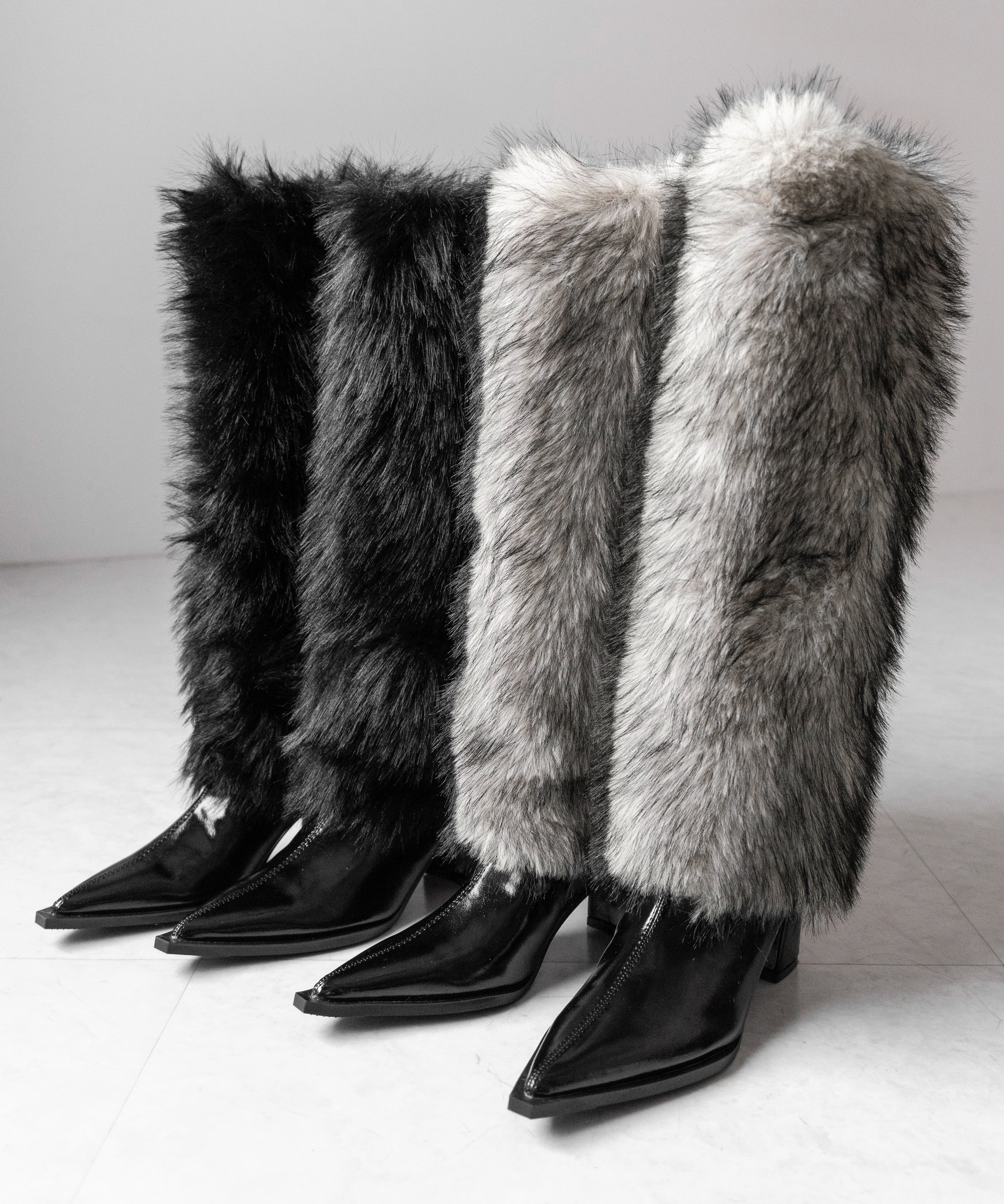 ミックスフェイクファーロングカバーブーツ / mix fake fur long cover boots