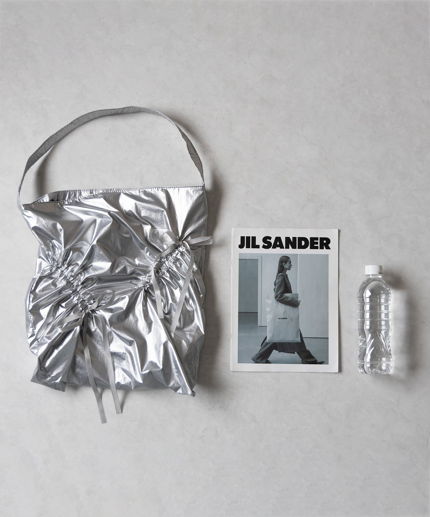 【 2color 】シャーリングリボンメタリックトートバッグ / shirring ribbon metallic tote bag