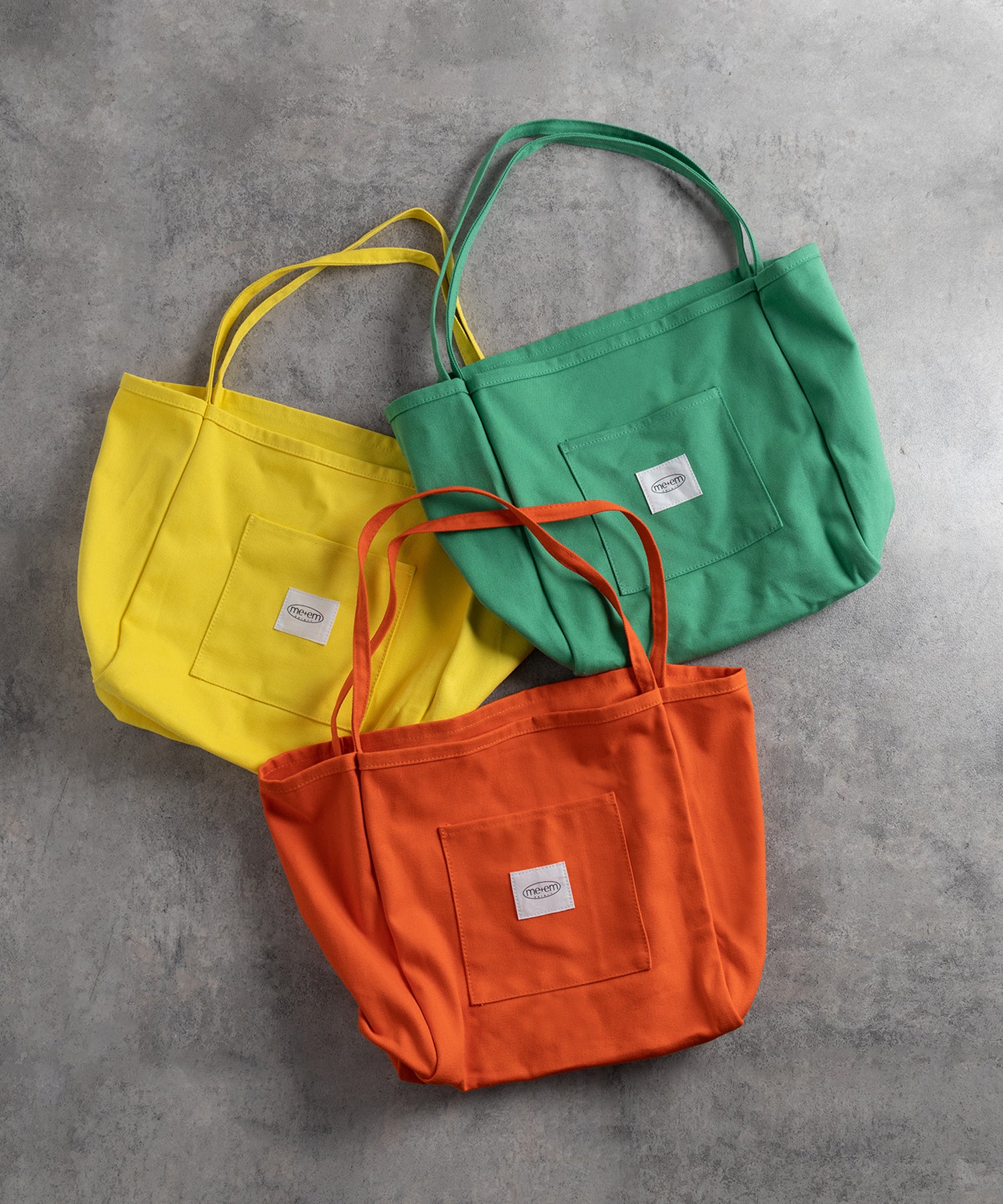 【 7color /大容量 】ミームセレクトオリジナルタグキャンバスカラートートバッグ / me+em select original tag canvas color totebag