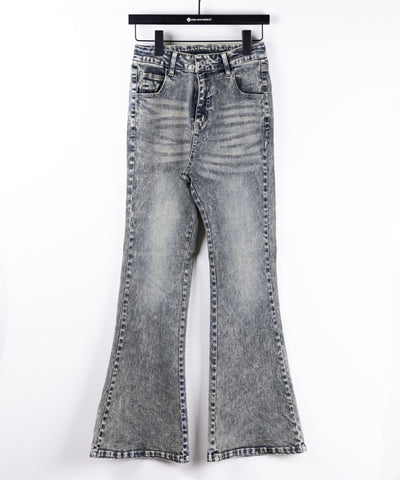 【 セットアップ 】ヴィンテージライクデニムビスチェ + ストレッチフレアデニム SET / 【 SET UP 】 vintage like denim bustier + stretch flare denim