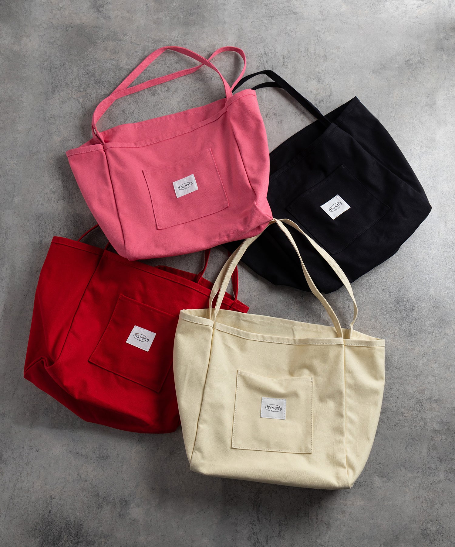 【 7color /大容量 】ミームセレクトオリジナルタグキャンバスカラートートバッグ / me+em select original tag canvas color totebag