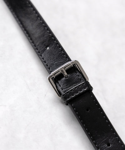 【 ショルダーストラップ付き2WAY 】ベルテッドキーチャームフラップスクエアハンドバッグ / ( 2WAY ) belted key charm flap square handbag