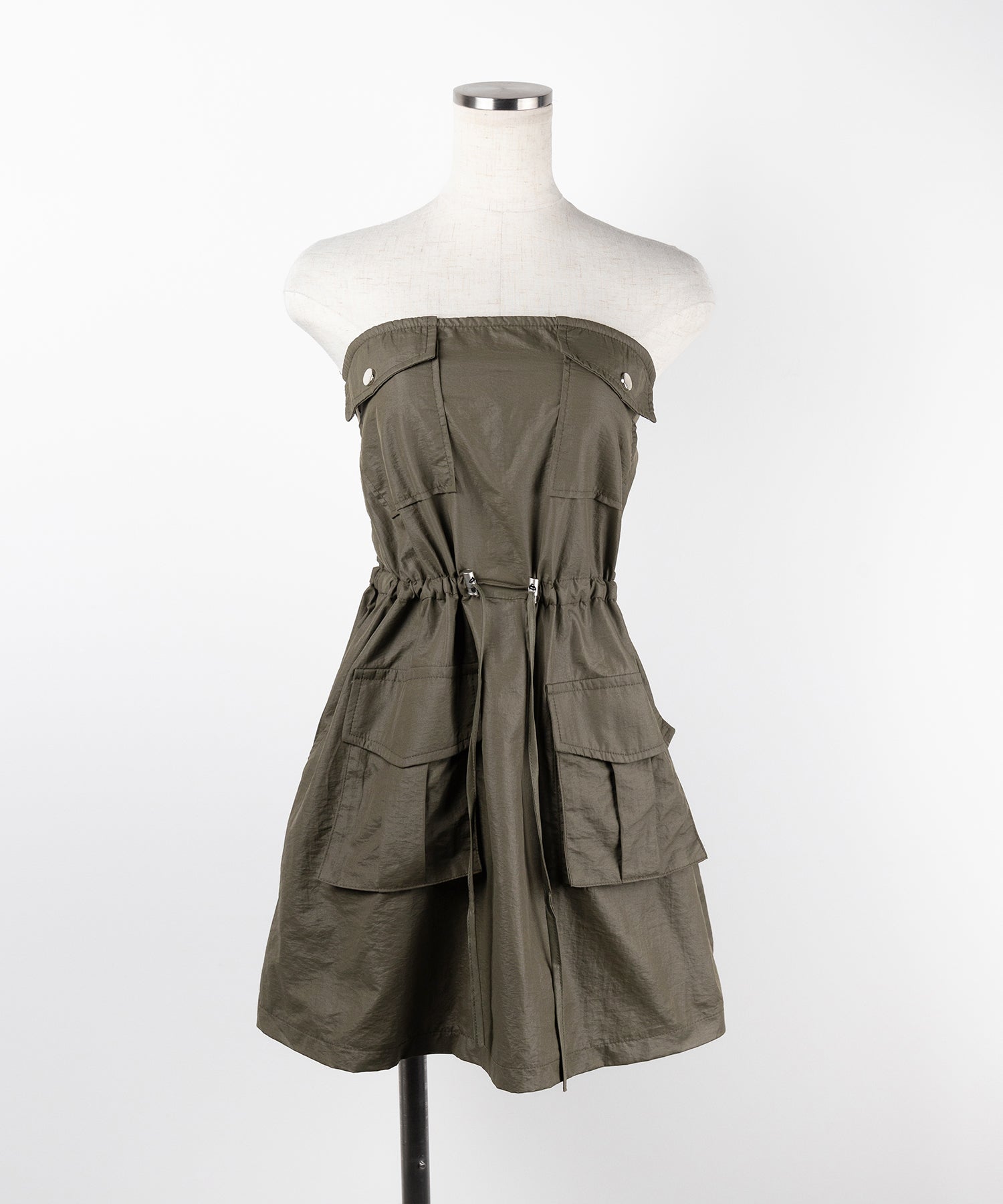 【 2color 】アウトポケットナイロンカーゴミニワンピ /out pocket nylon cargo mini onepiece