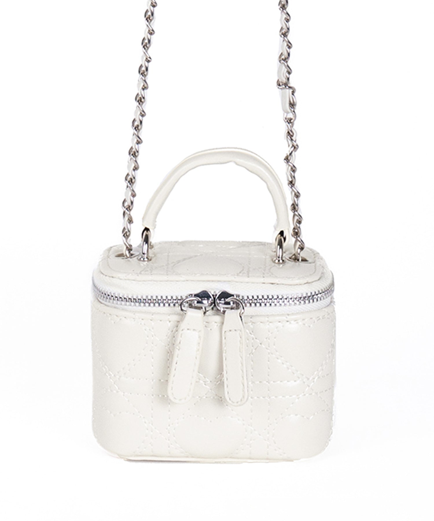 ハートキルティングミニバニティバッグ / heart quilted mini vanity bag