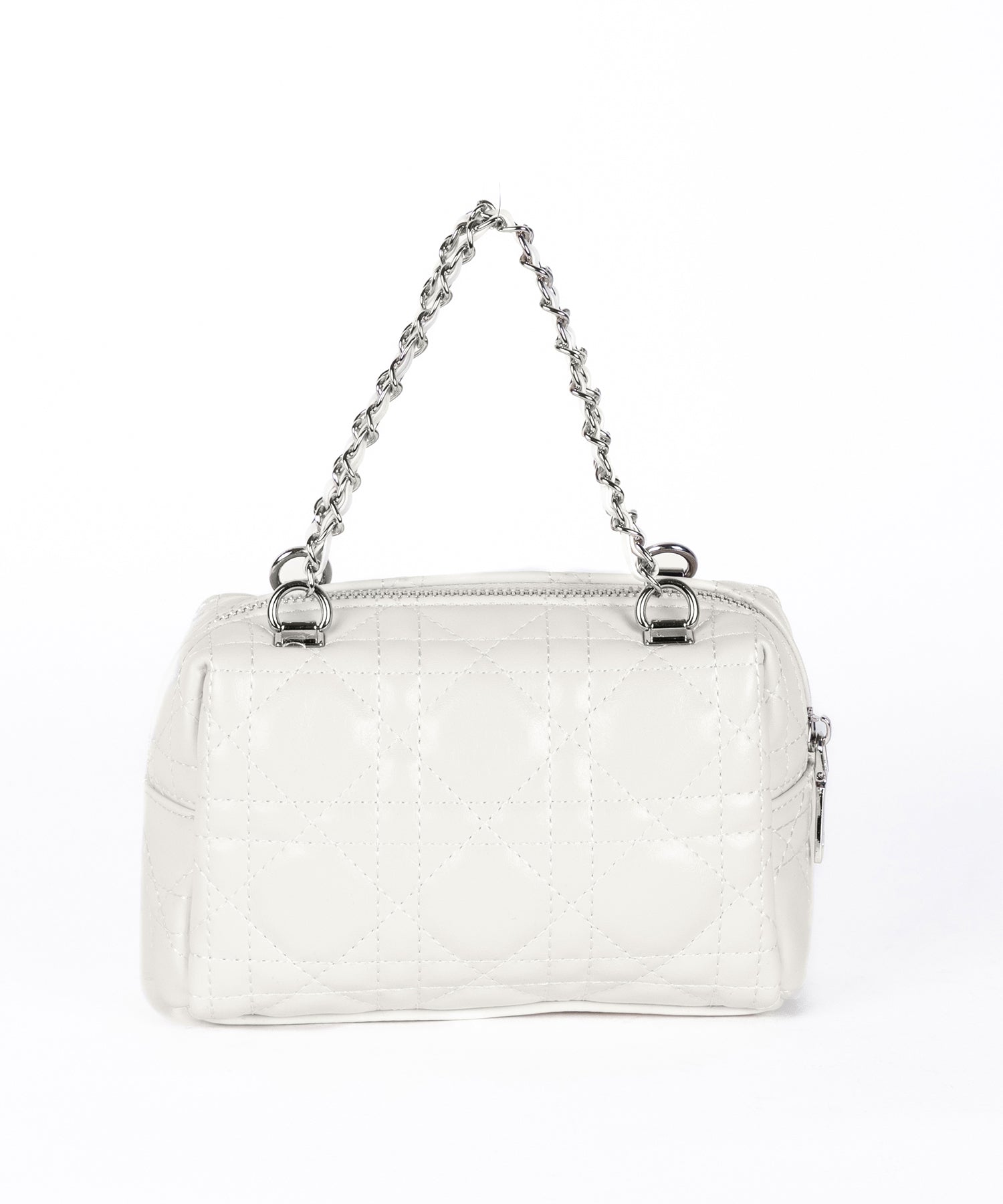 【 ショルダーストラップ付き2WAY 】キルティングスクエアチェーンショルダーミニバッグ / 2WAY quilted square chain shoulder mini bag