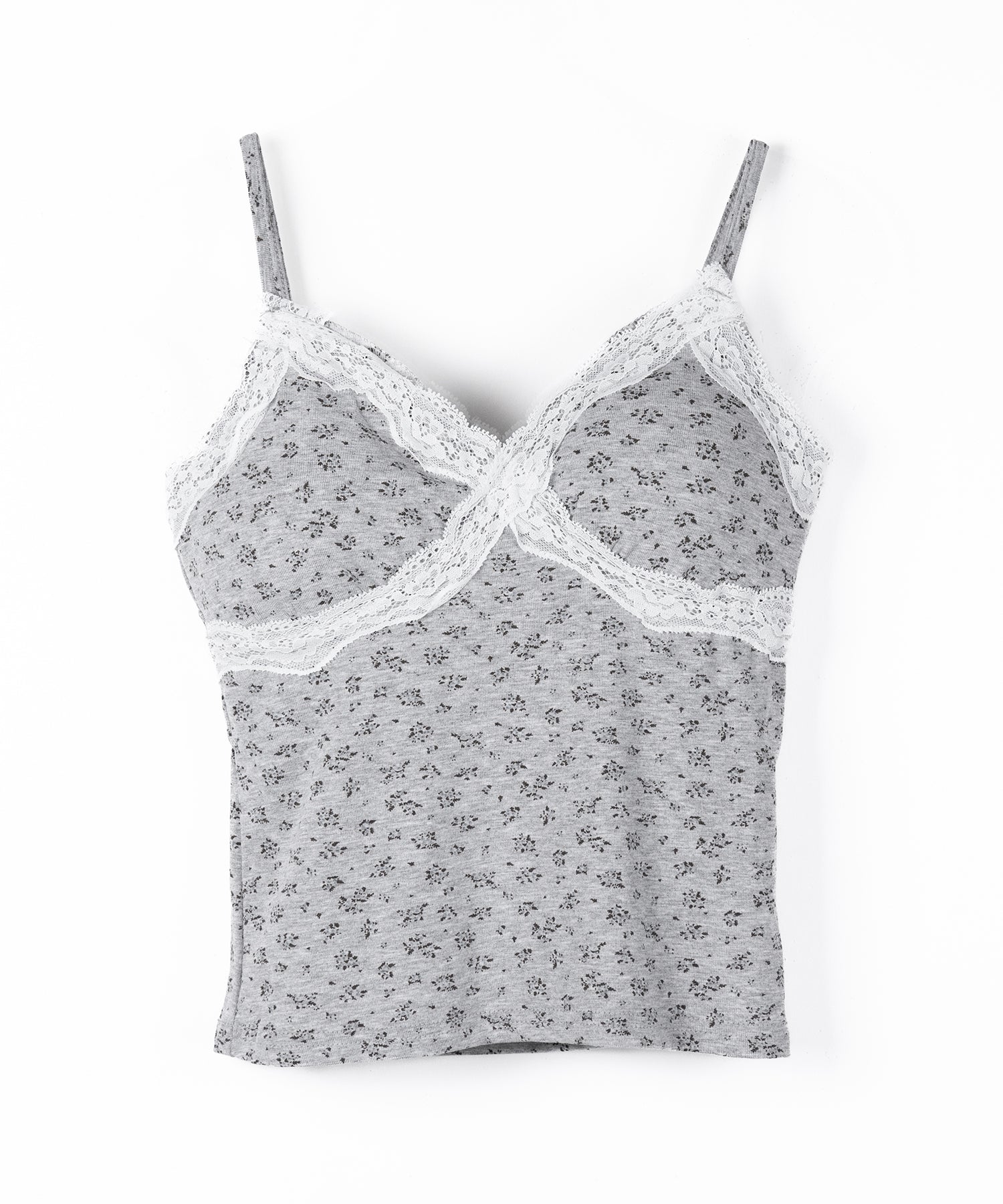【 2点セット 】小花柄レースキャミソール + カーディガン SET / ( 2piece SET )Floral lace camisole + cardigan SET