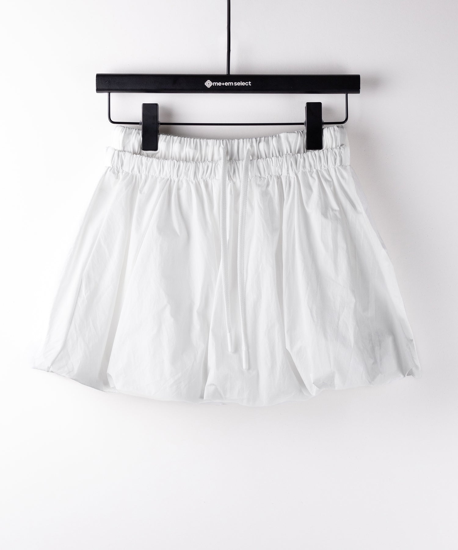【 2color /インパン裏地付き 】フェイクレイヤードコットンバルーンミニスカート / fake layered cotton balloon mini skirt