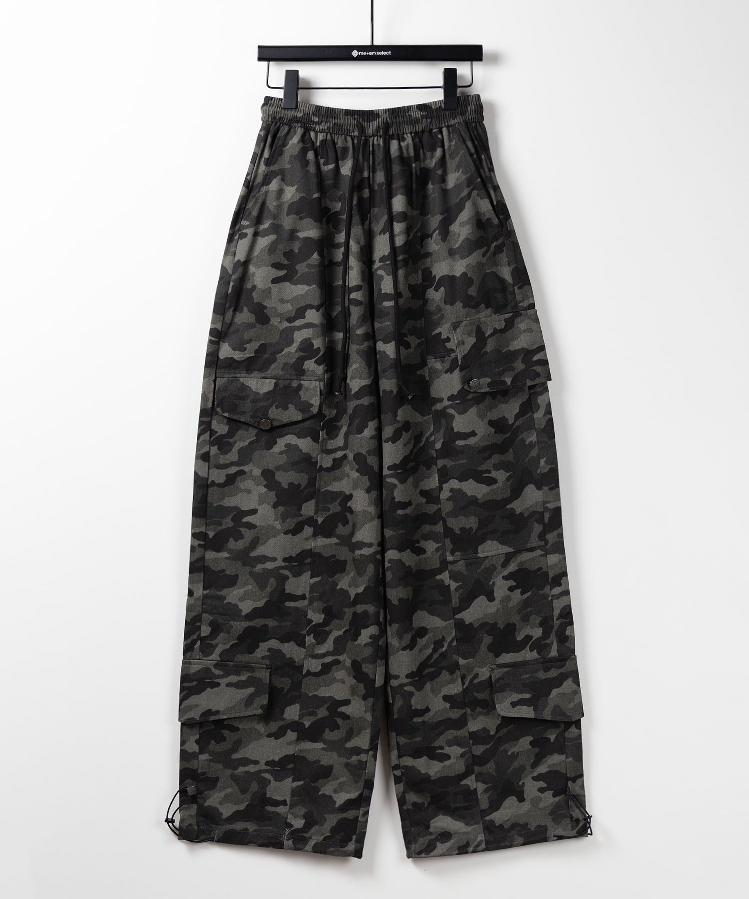 【 裾絞り可能2WAY 】カモフラミリタリーツイルワイドカーゴパンツ / camouflage military twill wide cargo pants